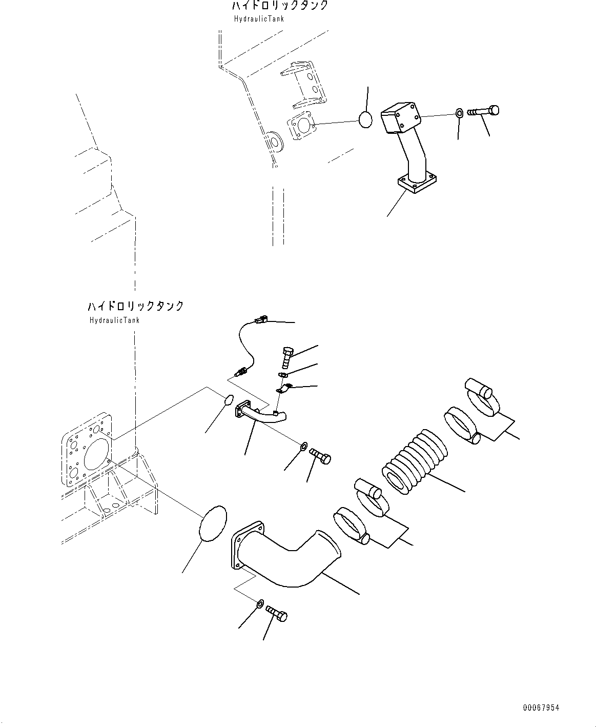 Wheel Loaders Komatsu / WA900-3E0 S/N 60078-UP(0000557C) / Hydraulic Tank, Suction Piping (#60078-)(H009002 : H0110-014002)