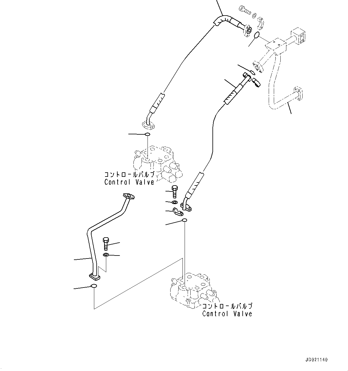 Wheel Loaders Komatsu / WA900-3E0 S/N 60078-UP(0000557C) / Loader Control Valve, Dump Cylinder Piping (1/2) (#60078-)(H014005 : H0120-007005)
