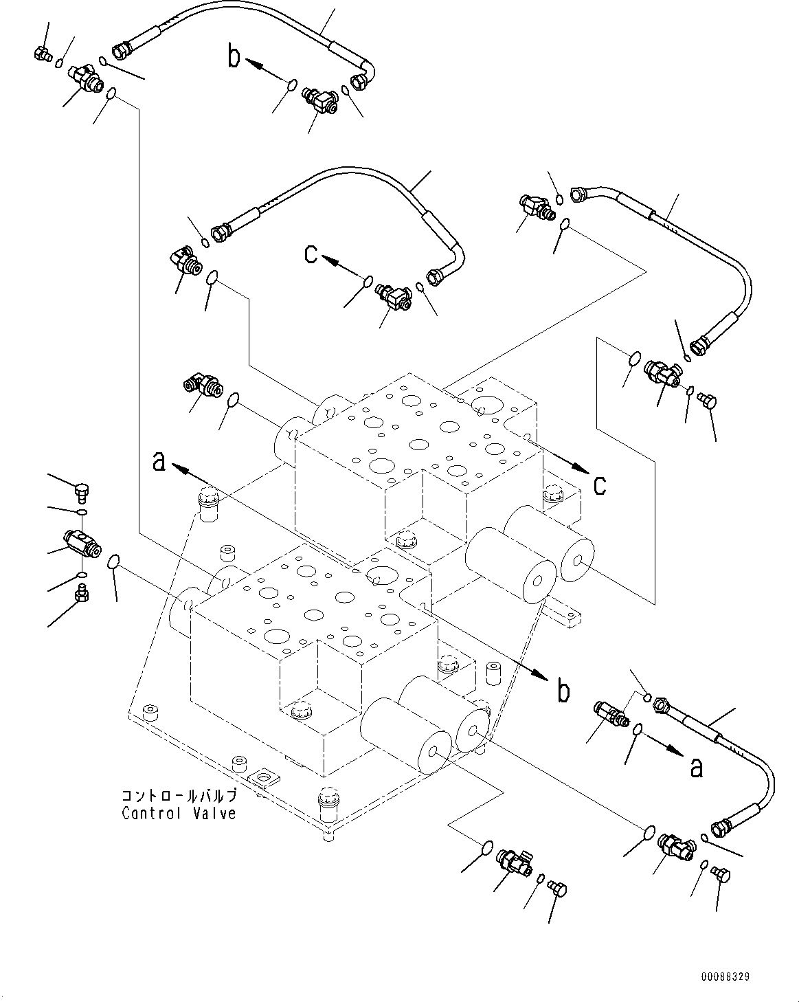 Wheel Loaders Komatsu / WA900-3E0 S/N 60078-UP(0000557C) / Loader Control Valve, Piping (#60078-)(H013004 : H0120-001004)