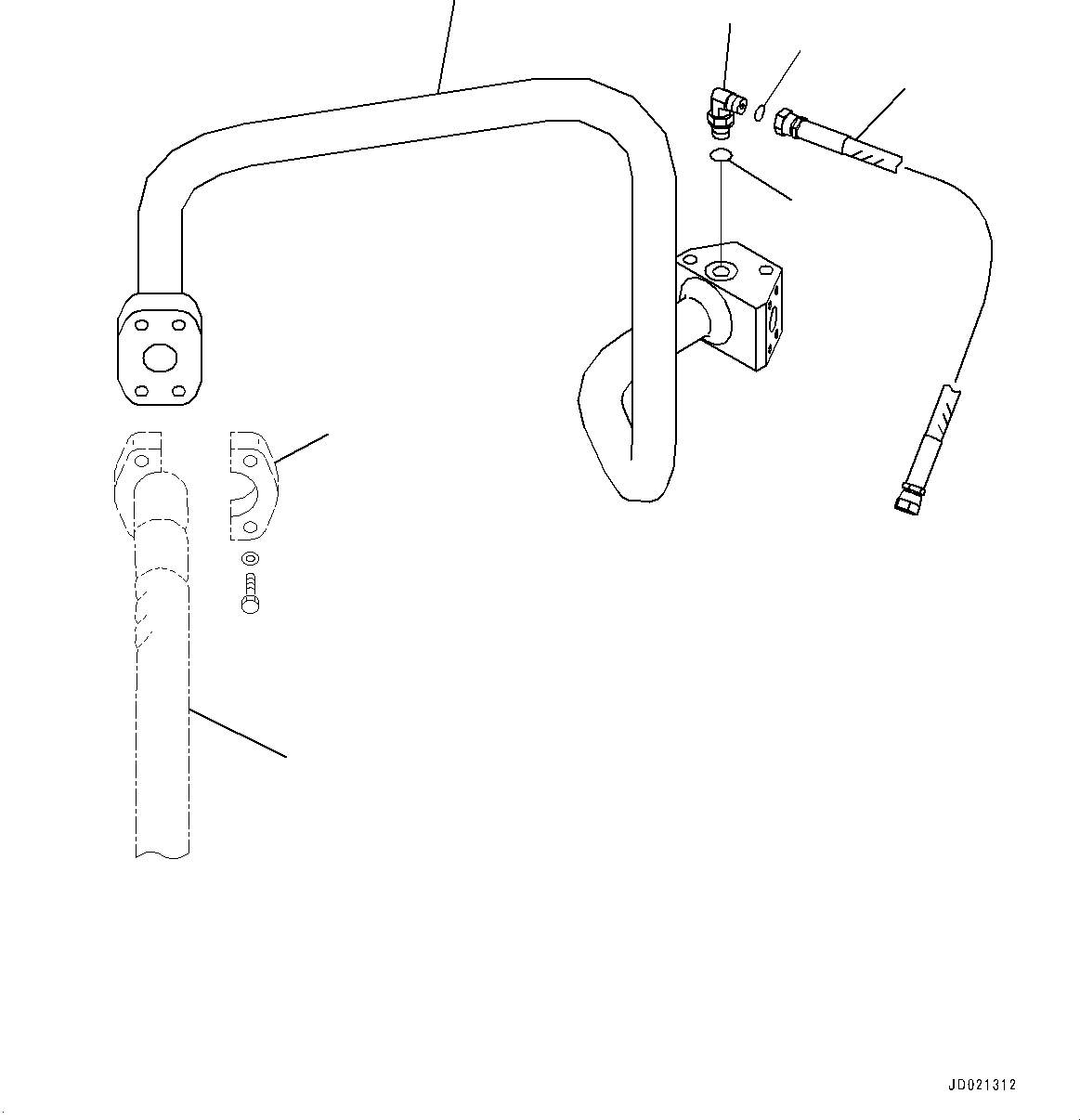 Wheel Loaders Komatsu / WA900-3E0 S/N 60078-UP(0000557C) / Hydraulic Piping, Steering Pump to Demand Valve (#60078-)(H025003 : H4200-009003)