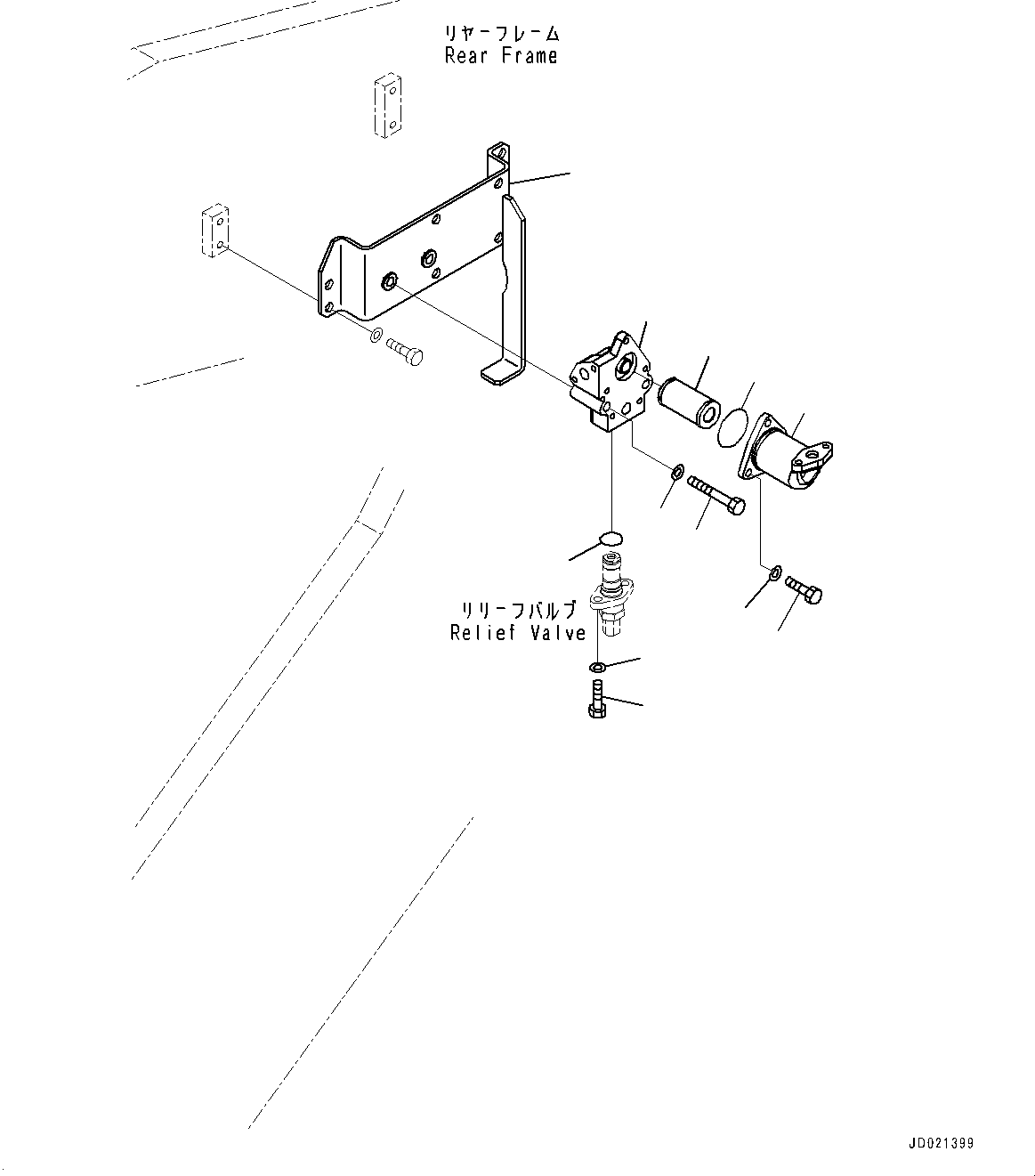Wheel Loaders Komatsu / WA900-3E0 S/N 60078-UP(0000557C) / Hydraulic Piping, PPC Valve Piping, Rear (4/7) (#60078-)(H025020 : H4200-009020)