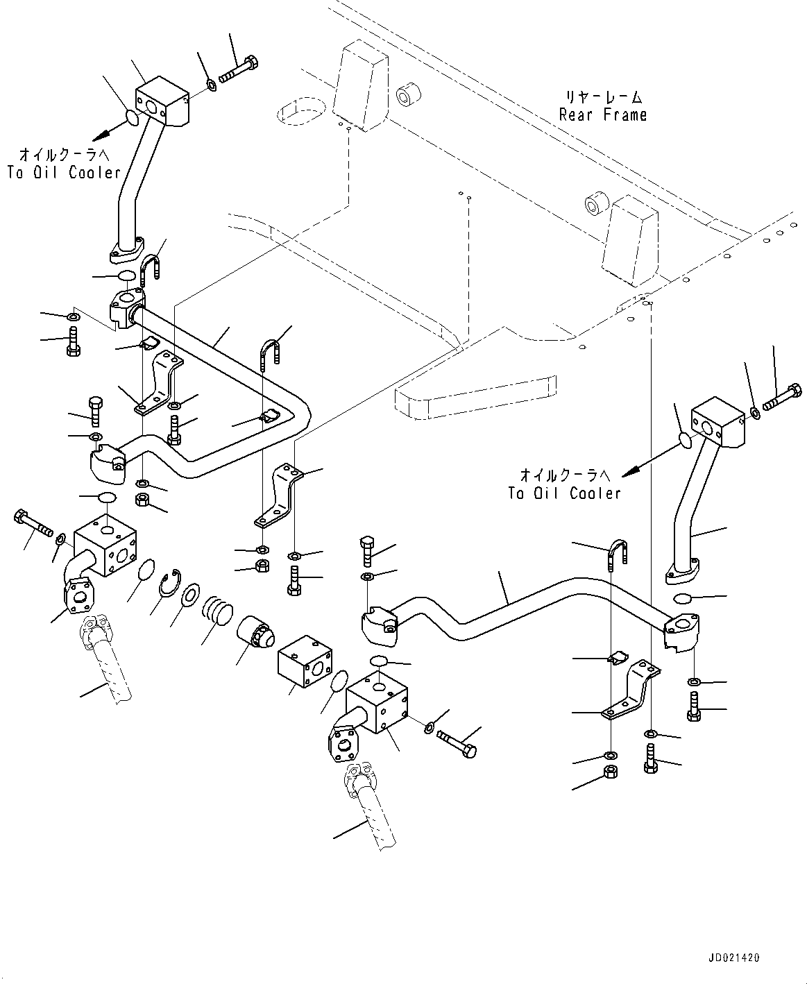 Wheel Loaders Komatsu / WA900-3E0 S/N 60078-UP(0000557C) / Hydraulic Piping, Cooling Piping (3/4) (#60078-)(H025031 : H4200-009031)