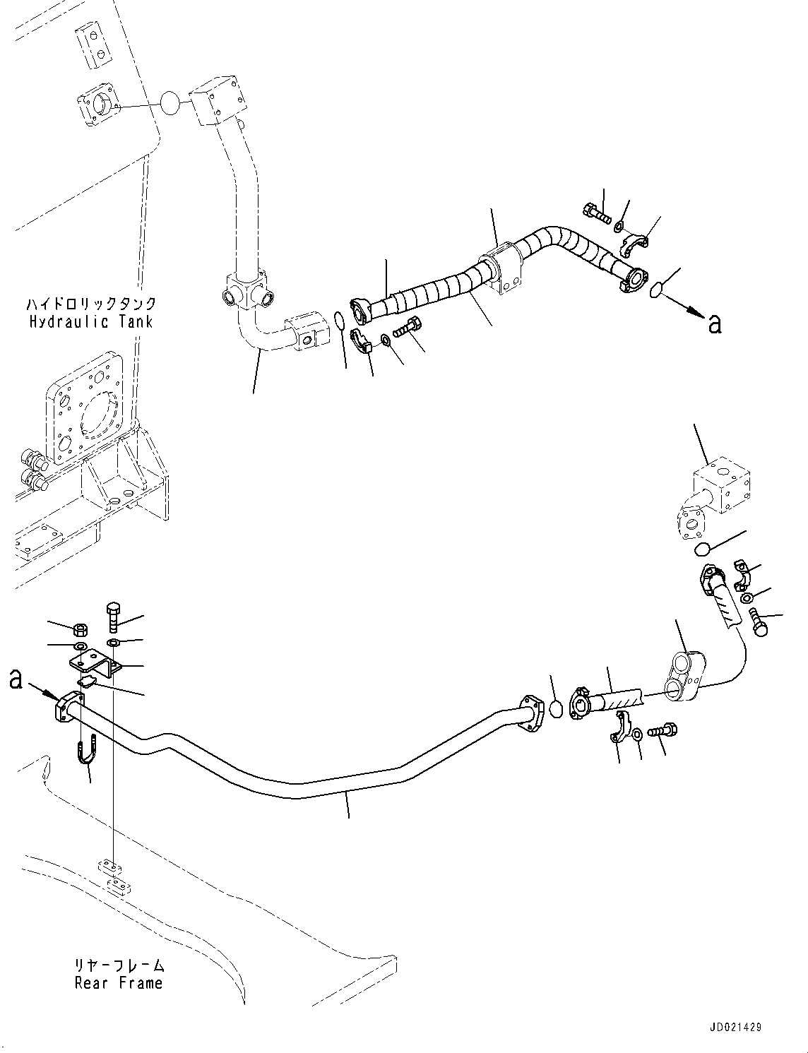Wheel Loaders Komatsu / WA900-3E0 S/N 60078-UP(0000557C) / Hydraulic Piping, Cooling Piping (4/4) (#60078-)(H021032 : H4200-002032)