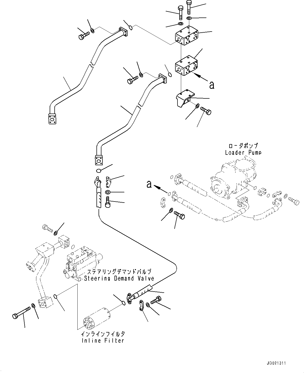 Wheel Loaders Komatsu / WA900-3E0 S/N 60078-UP(0000557C) / Hydraulic Piping, Piping (#60078-)(H022002 : H4200-003002)