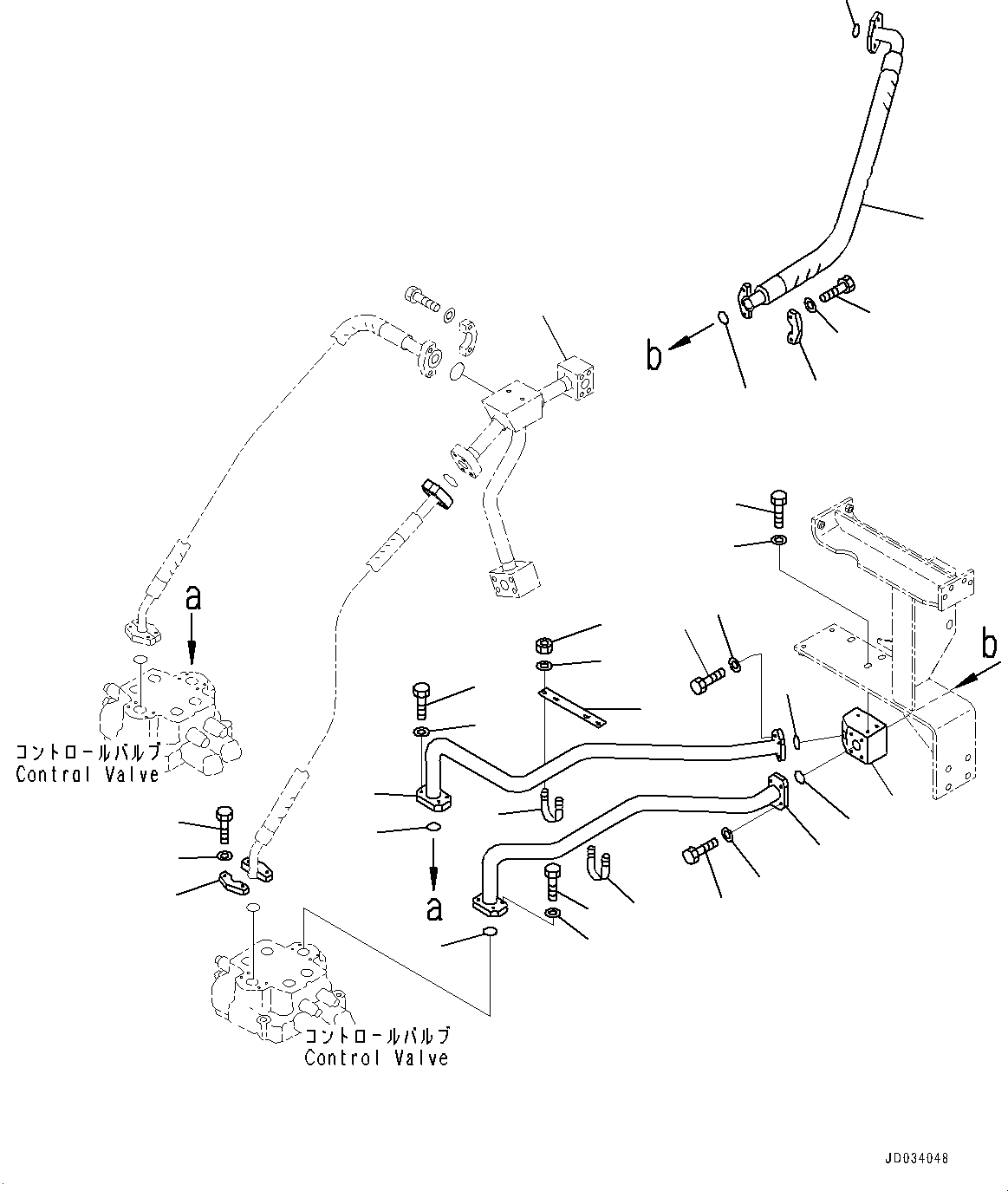 Wheel Loaders Komatsu / WA900-3E0 S/N 60078-UP(0000557C) / Hydraulic Piping, Demand Valve to Control Valve (#60078-)(H023008 : H4200-004008)