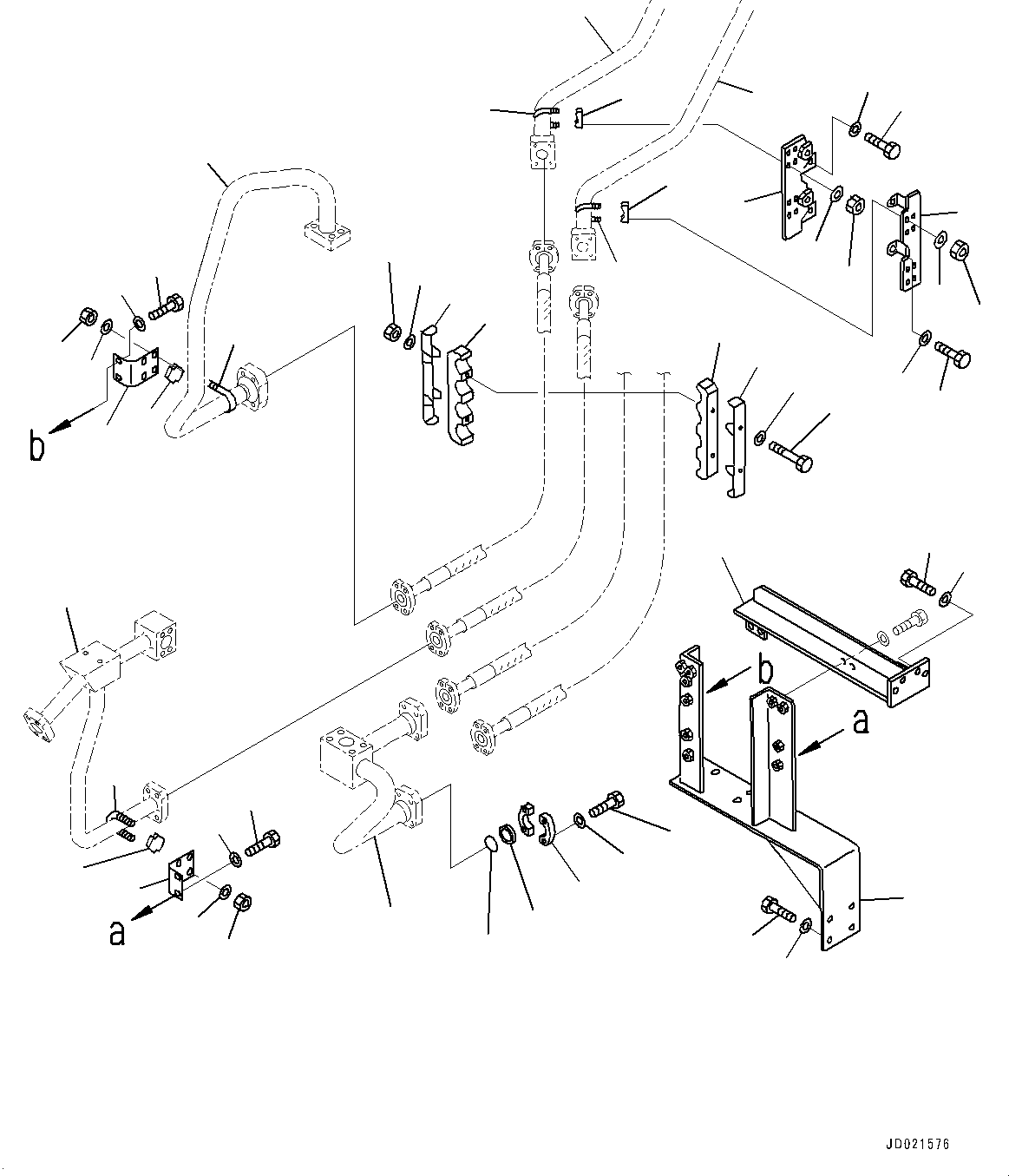 Wheel Loaders Komatsu / WA900-3E0 S/N 60078-UP(0000557C) / Hydraulic Piping, Mounting (#60078-)(H027009 : H4200-011009)