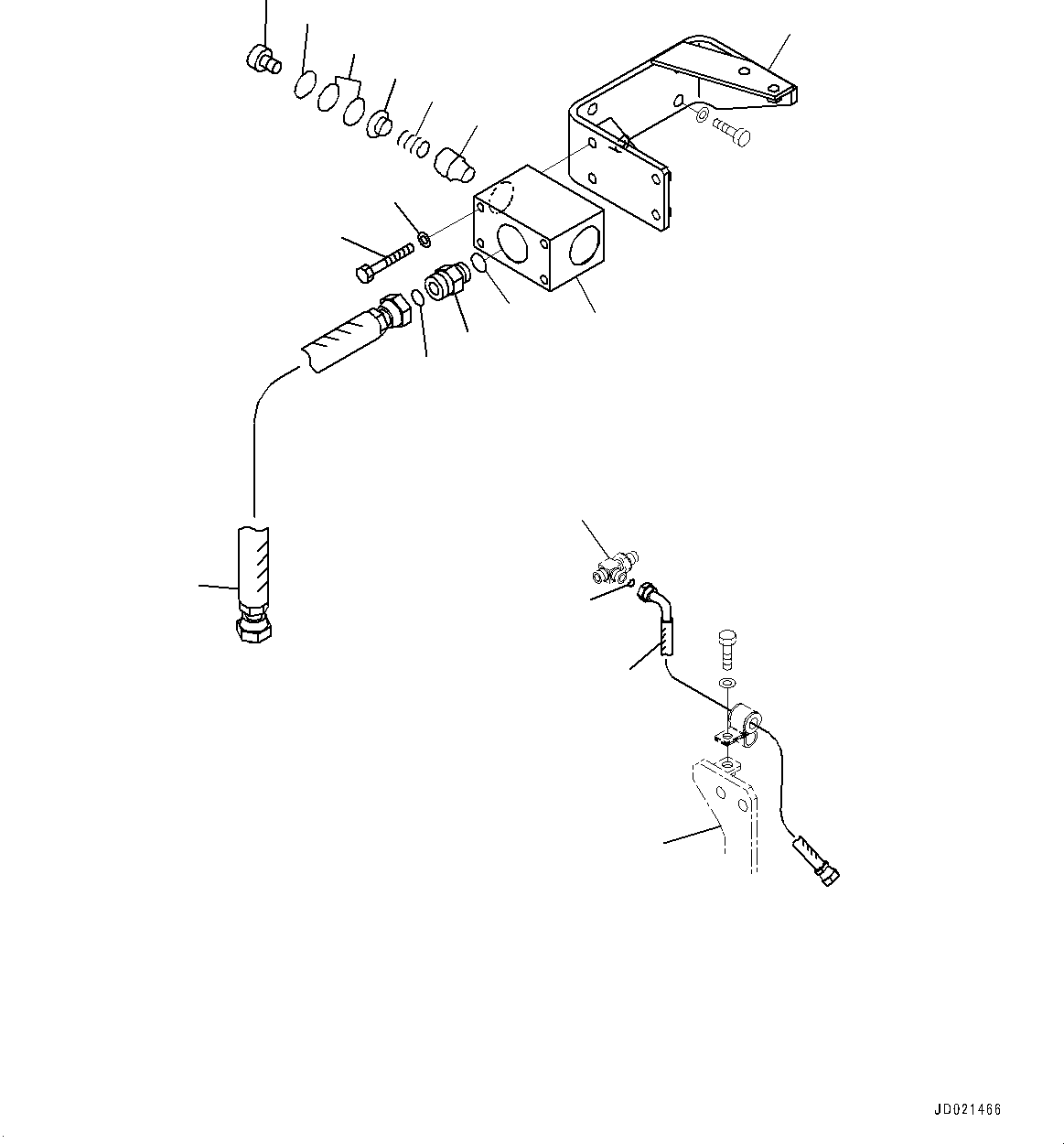 Wheel Loaders Komatsu / WA900-3E0 S/N 60078-UP(0000557C) / Hydraulic Piping, PPC Valve Piping, Rear (2/7) (#60078-)(H025017 : H4200-009017)