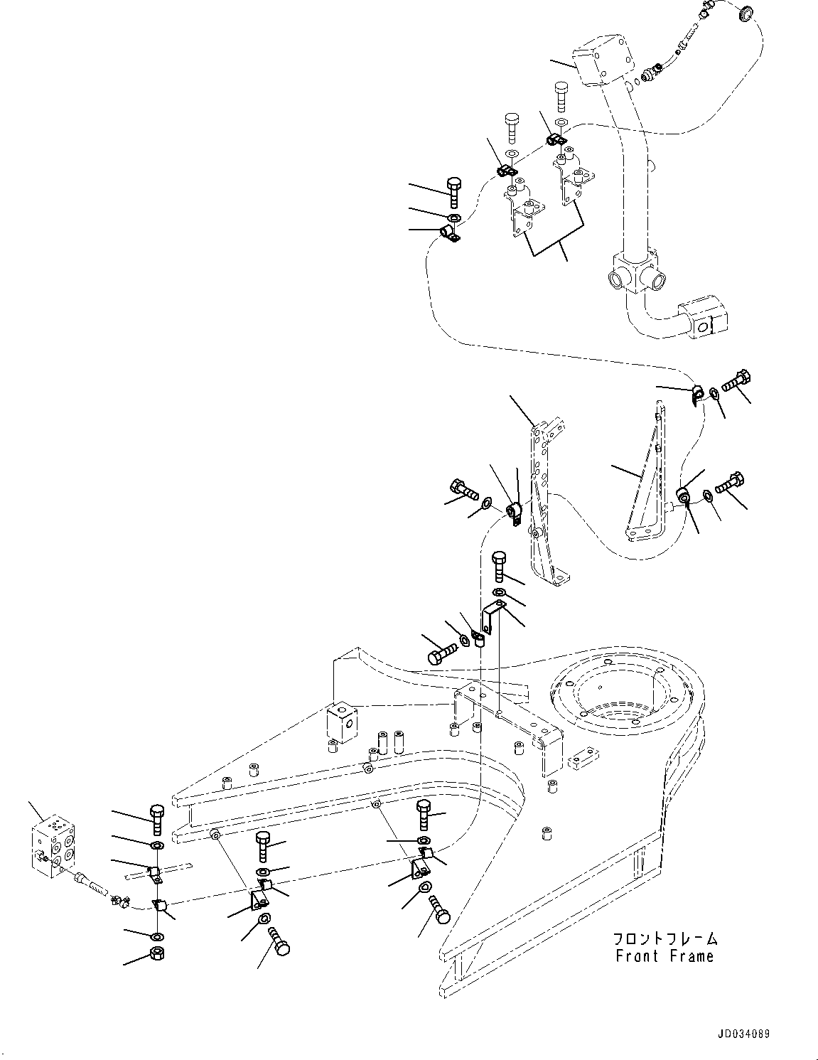 Wheel Loaders Komatsu / WA900-3E0 S/N 60078-UP(0000557C) / Hydraulic Piping, Shuttle Valve Drain Piping (#60078-)(H025036 : H4200-009036)