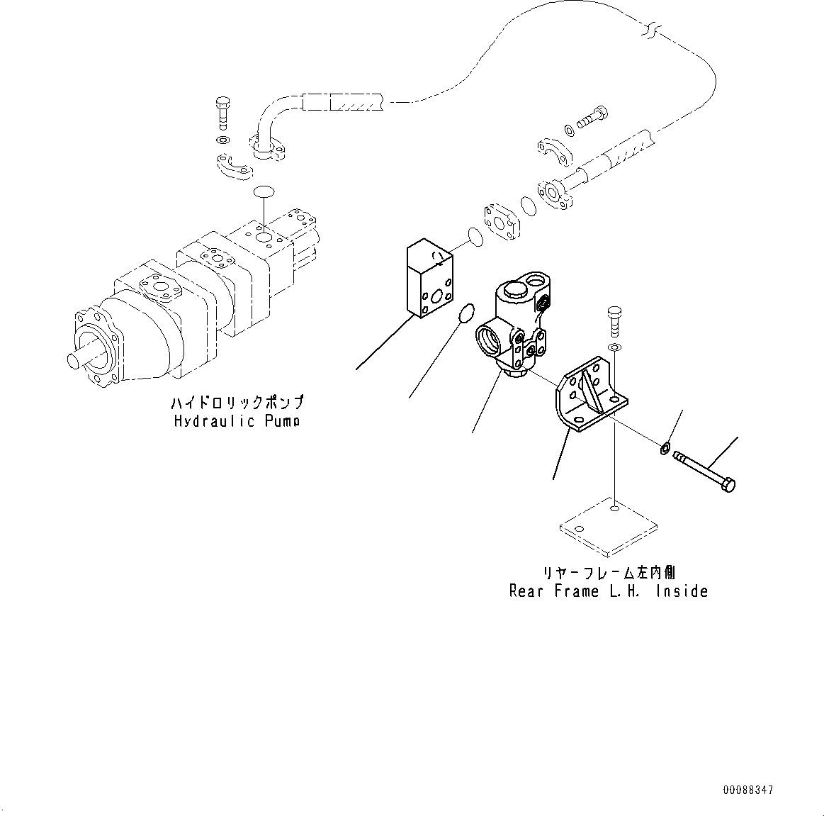 Wheel Loaders Komatsu / WA900-3E0 S/N 60078-UP(0000557C) / Hydraulic Piping, Flow Divider (#60078-)(H025040 : H4200-009040)