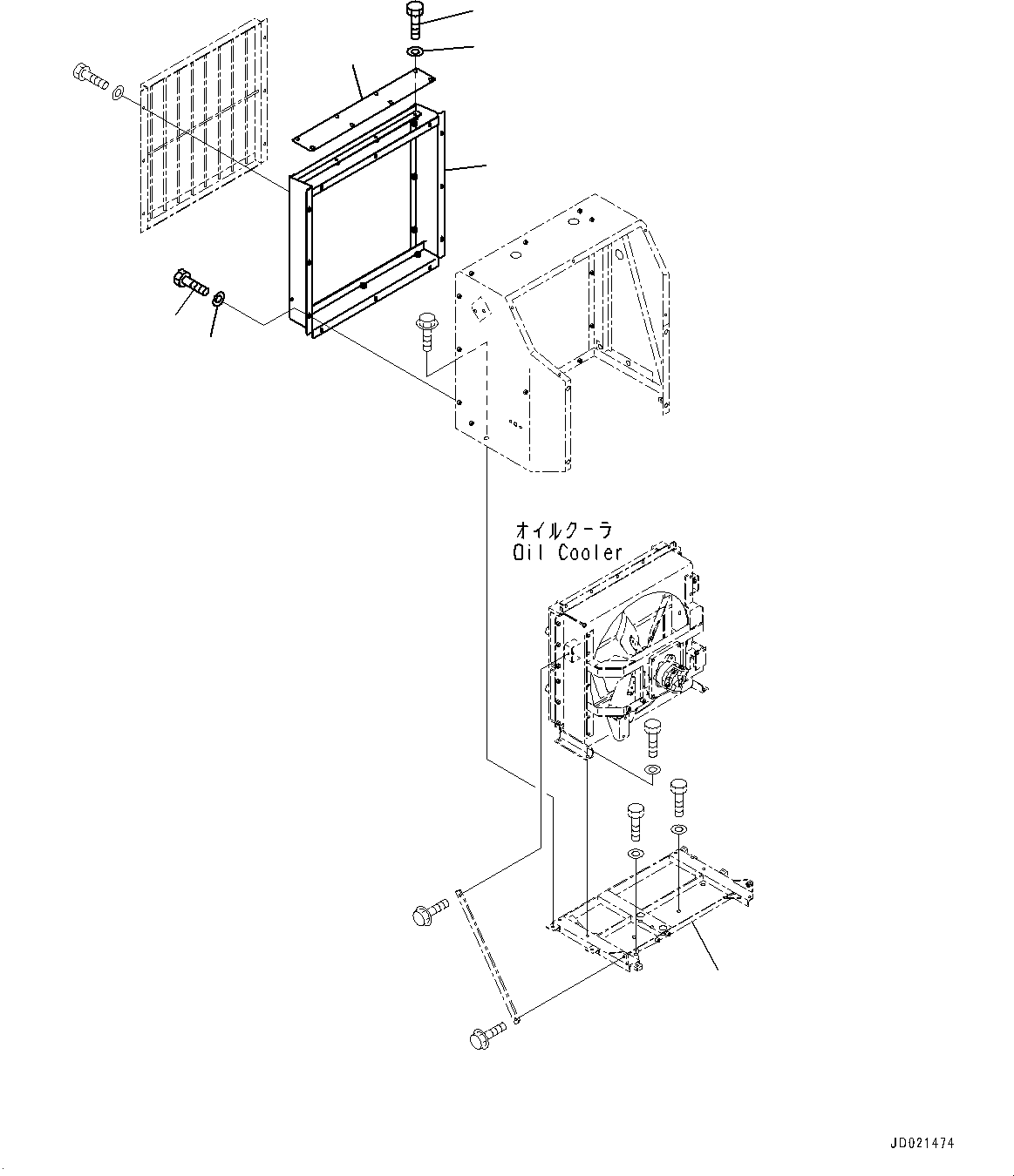 Wheel Loaders Komatsu / WA900-3E0 S/N 60078-UP(0000557C) / Hydraulic Piping, Oil Cooler Guard (#60078-)(H025045 : H4200-009045)