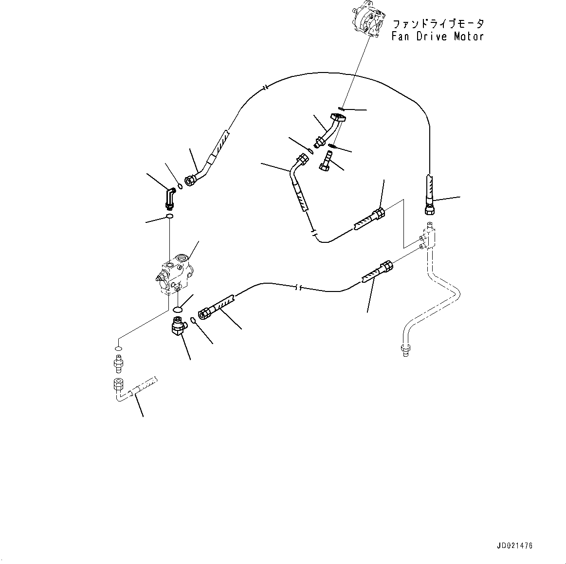 Wheel Loaders Komatsu / WA900-3E0 S/N 60078-UP(0000557C) / Hydraulic Piping, Drain Piping (1/2) (#60078-)(H025047 : H4200-009047)