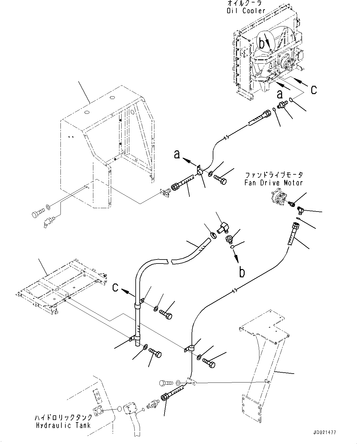 Wheel Loaders Komatsu / WA900-3E0 S/N 60078-UP(0000557C) / Hydraulic Piping, Lubrication Piping (#60078-)(H025048 : H4200-009048)