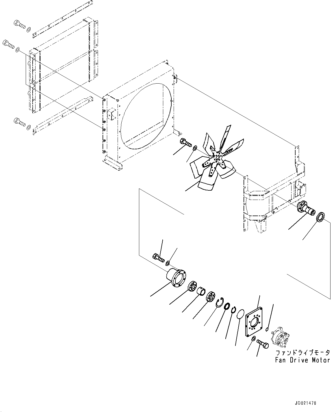 Wheel Loaders Komatsu / WA900-3E0 S/N 60078-UP(0000557C) / Hydraulic Piping, Oil Cooler Fan (#60078-)(H024048 : H4200-008048)