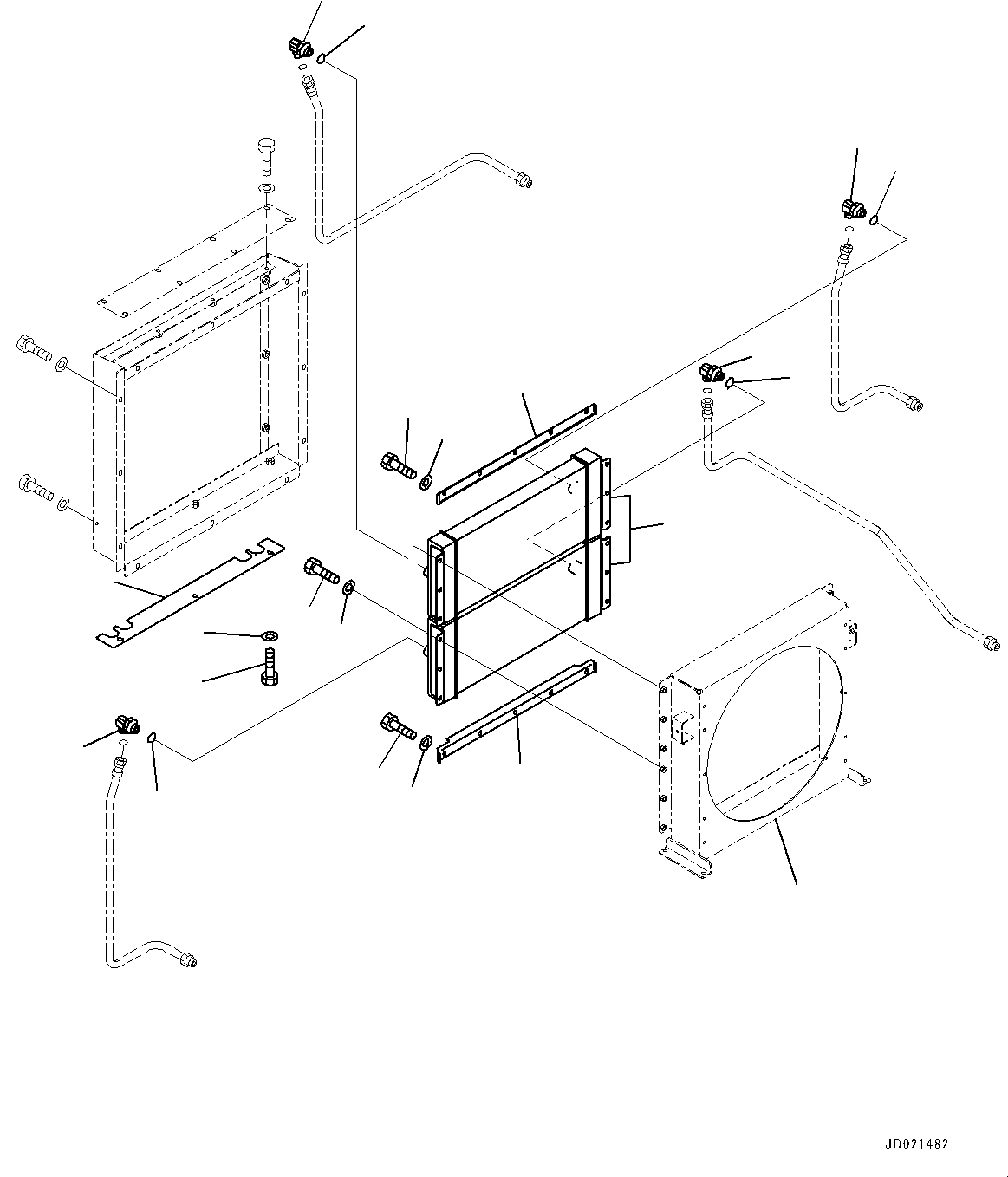 Wheel Loaders Komatsu / WA900-3E0 S/N 60078-UP(0000557C) / Hydraulic Piping, Oil Cooler (#60078-)(H025056 : H4200-009056)