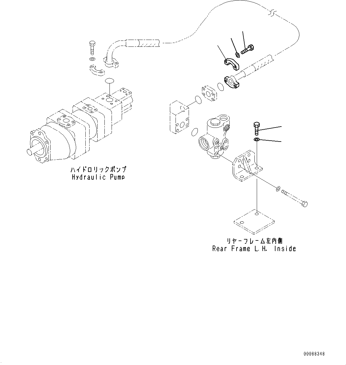 Wheel Loaders Komatsu / WA900-3E0 S/N 60078-UP(0000557C) / Hydraulic Piping, Flow Divider Related Parts (#60078-)(H025057 : H4200-009057)