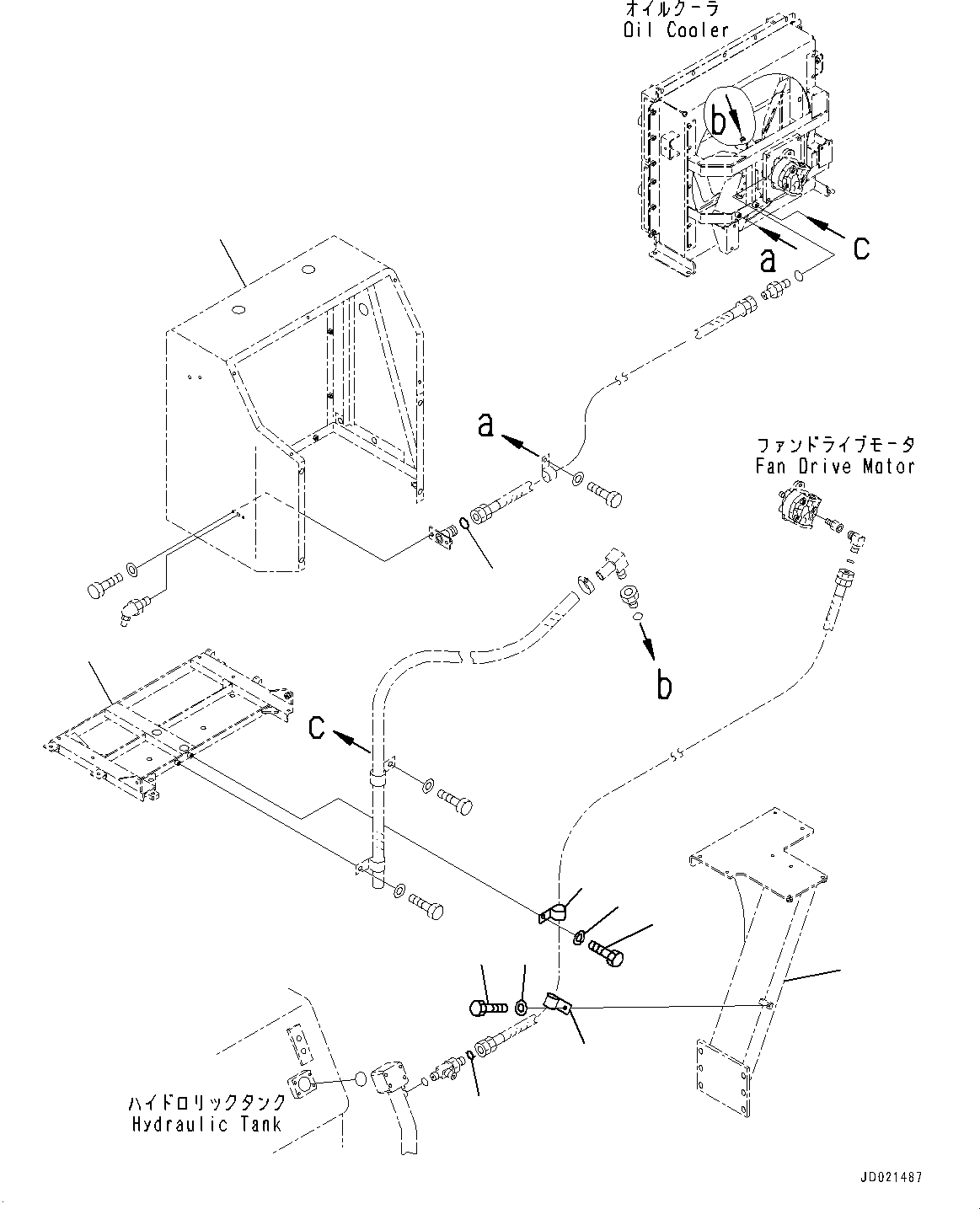 Wheel Loaders Komatsu / WA900-3E0 S/N 60078-UP(0000557C) / Hydraulic Piping, Fan Lubrication Piping (#60078-)(H025060 : H4200-009060)