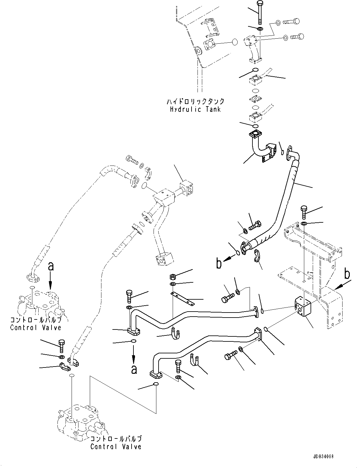 Wheel Loaders Komatsu / WA900-3E0 S/N 60078-UP(0000557C) / Hydraulic Piping, Demand Valve to Control Valve (#60078-)(H025008 : H4200-009008)