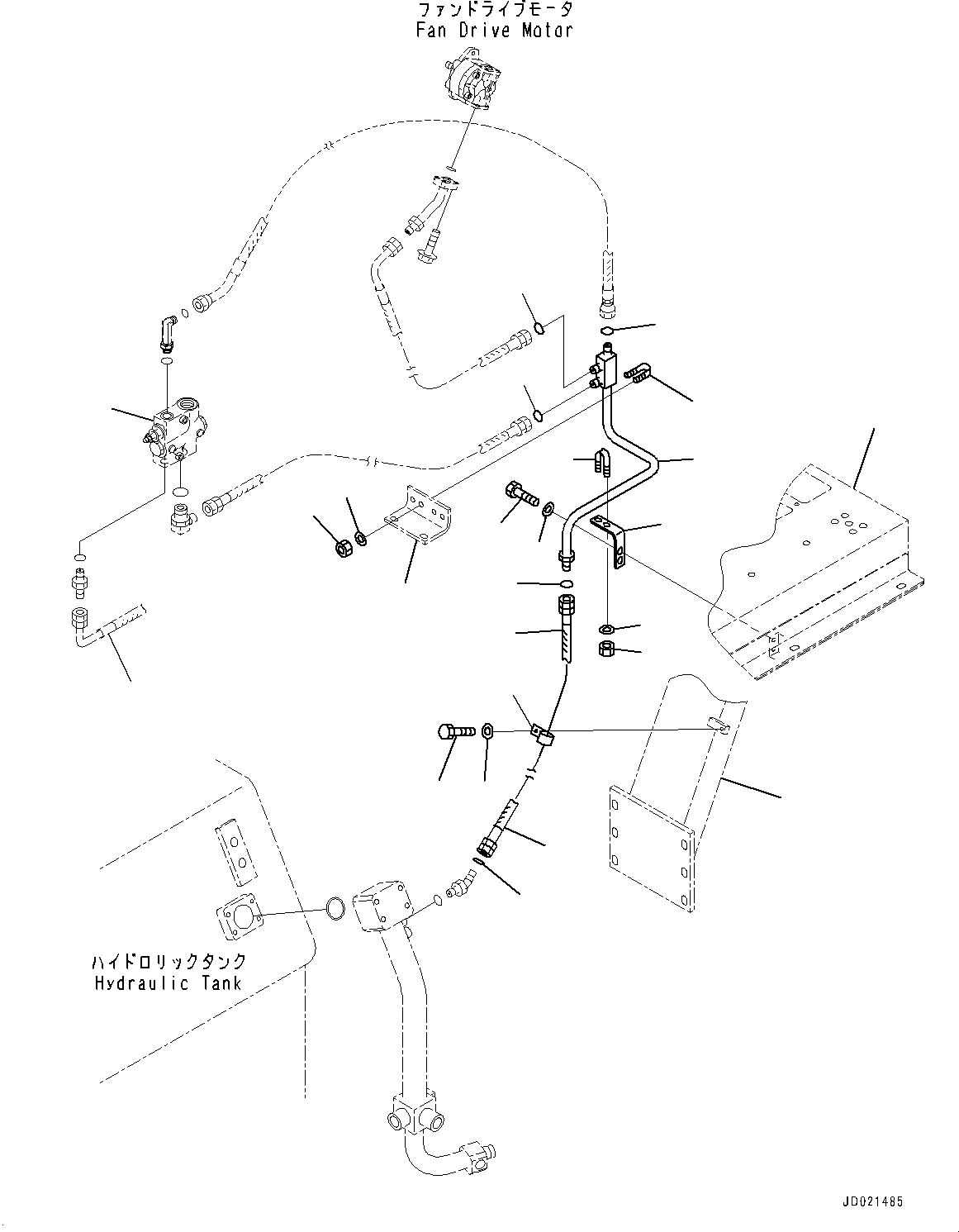Wheel Loaders Komatsu / WA900-3E0 S/N 60078-UP(0000557C) / Hydraulic Piping, Suction and Return Piping (#60078-)(H025055 : H4200-009055)