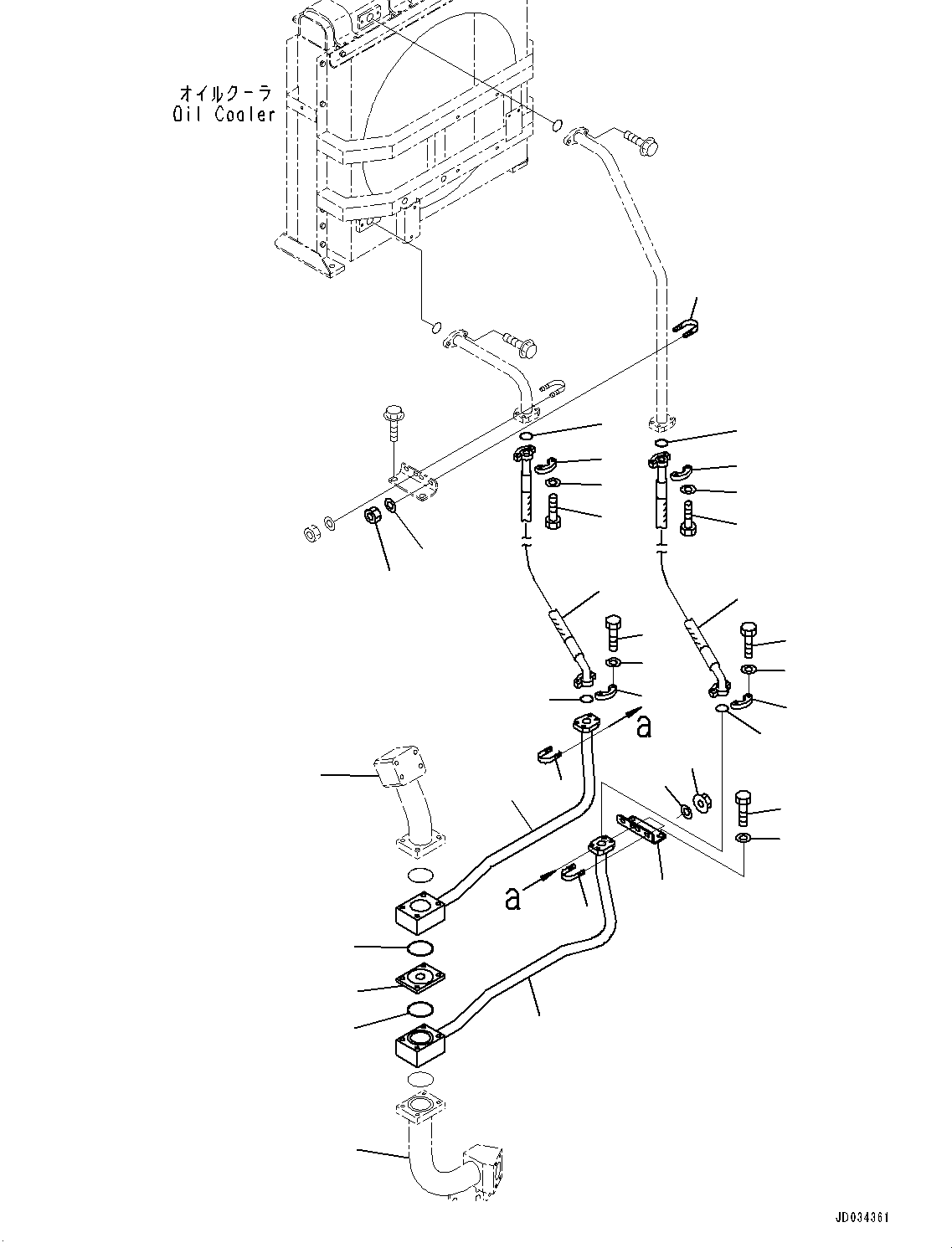 Wheel Loaders Komatsu / WA900-3E0 S/N 60078-UP(0000557C) / Hydraulic Piping, Additional Piping (2/2) (#60078-)(H025062 : H4200-009062)