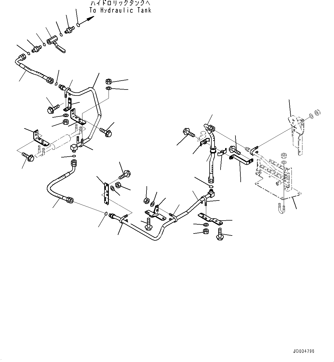 Wheel Loaders Komatsu / WA900-3E0 S/N 60078-UP(0000557C) / Hydraulic Piping, Quick Fill Piping (#60078-)(H025063 : H4200-009063)