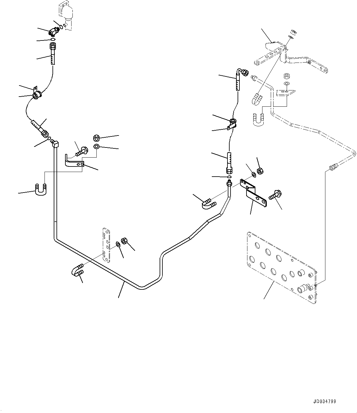 Wheel Loaders Komatsu / WA900-3E0 S/N 60078-UP(0000557C) / Hydraulic Piping, Oil Sampling Piping (#60078-)(H025064 : H4200-009064)