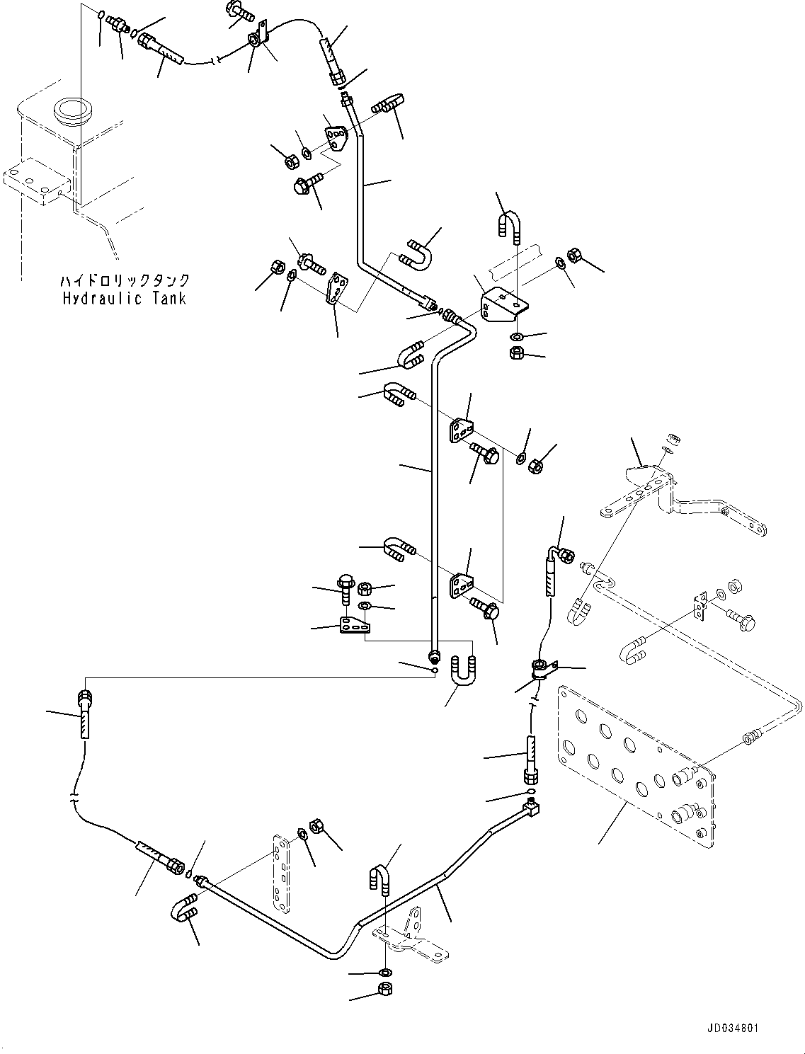 Wheel Loaders Komatsu / WA900-3E0 S/N 60078-UP(0000557C) / Hydraulic Piping, Pressure Release Piping (#60078-)(H025065 : H4200-009065)
