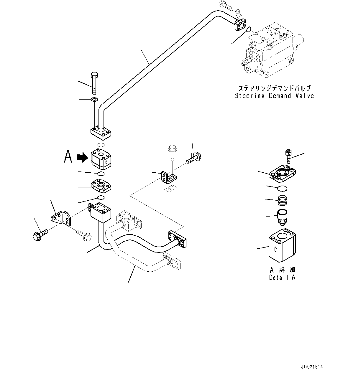 Wheel Loaders Komatsu / WA900-3E0 S/N 60078-UP(0000557C) / Steering Hydraulic Piping, Steering Cylinder Piping (#60078-)(H032008 : H4410-003008)