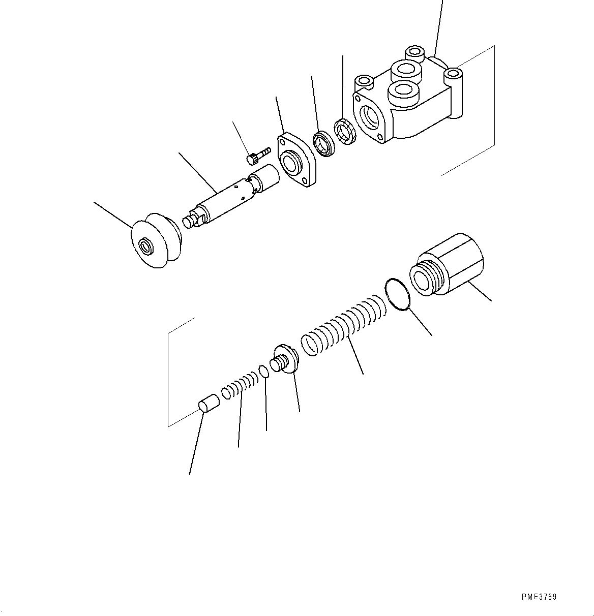 Wheel Loaders Komatsu / WA900-3E0 S/N 60078-UP(0000557C) / Steering Hydraulic Piping, Inner Parts, Stop Valve (#60078-)(H032004 : H4410-003004)