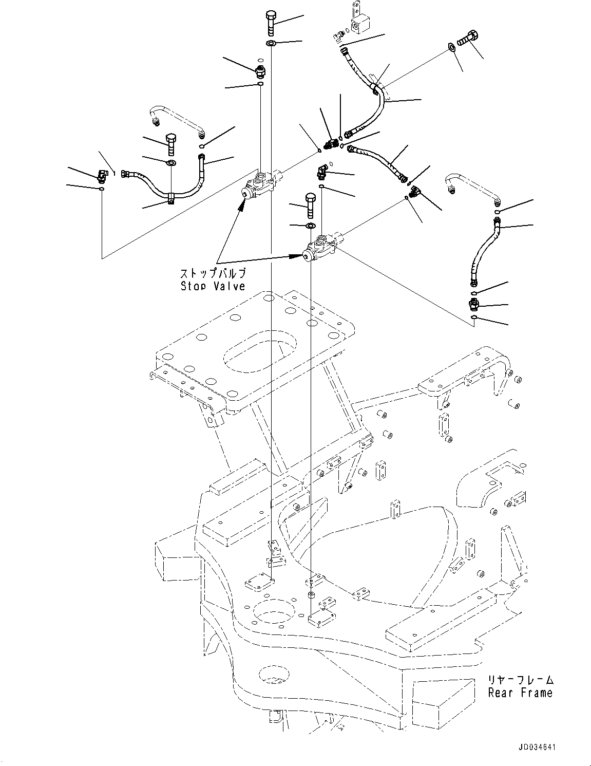 Wheel Loaders Komatsu / WA900-3E0 S/N 60078-UP(0000557C) / Steering Hydraulic Piping, Stop Valve Piping (#60078-)(H032005 : H4410-003005)