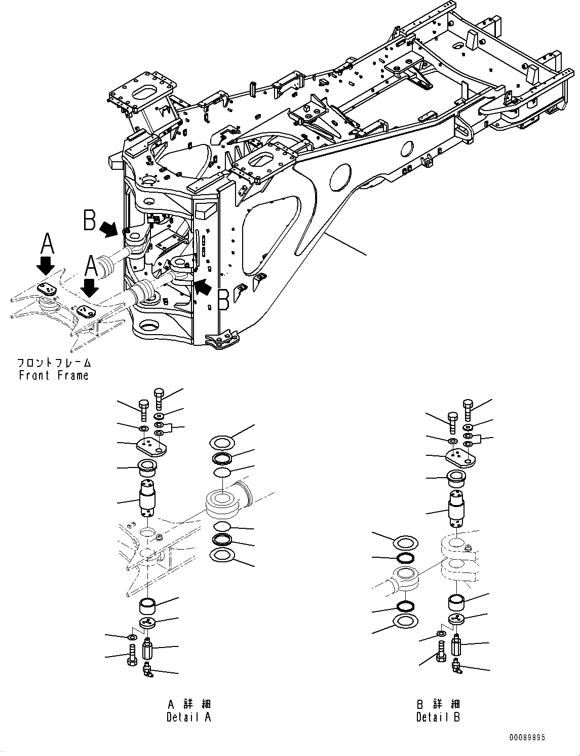 Wheel Loaders Komatsu / WA900-3E0 S/N 60078-UP(0000557C) / Rear Frame (#60078-)(J012001 : J4120-075001)
