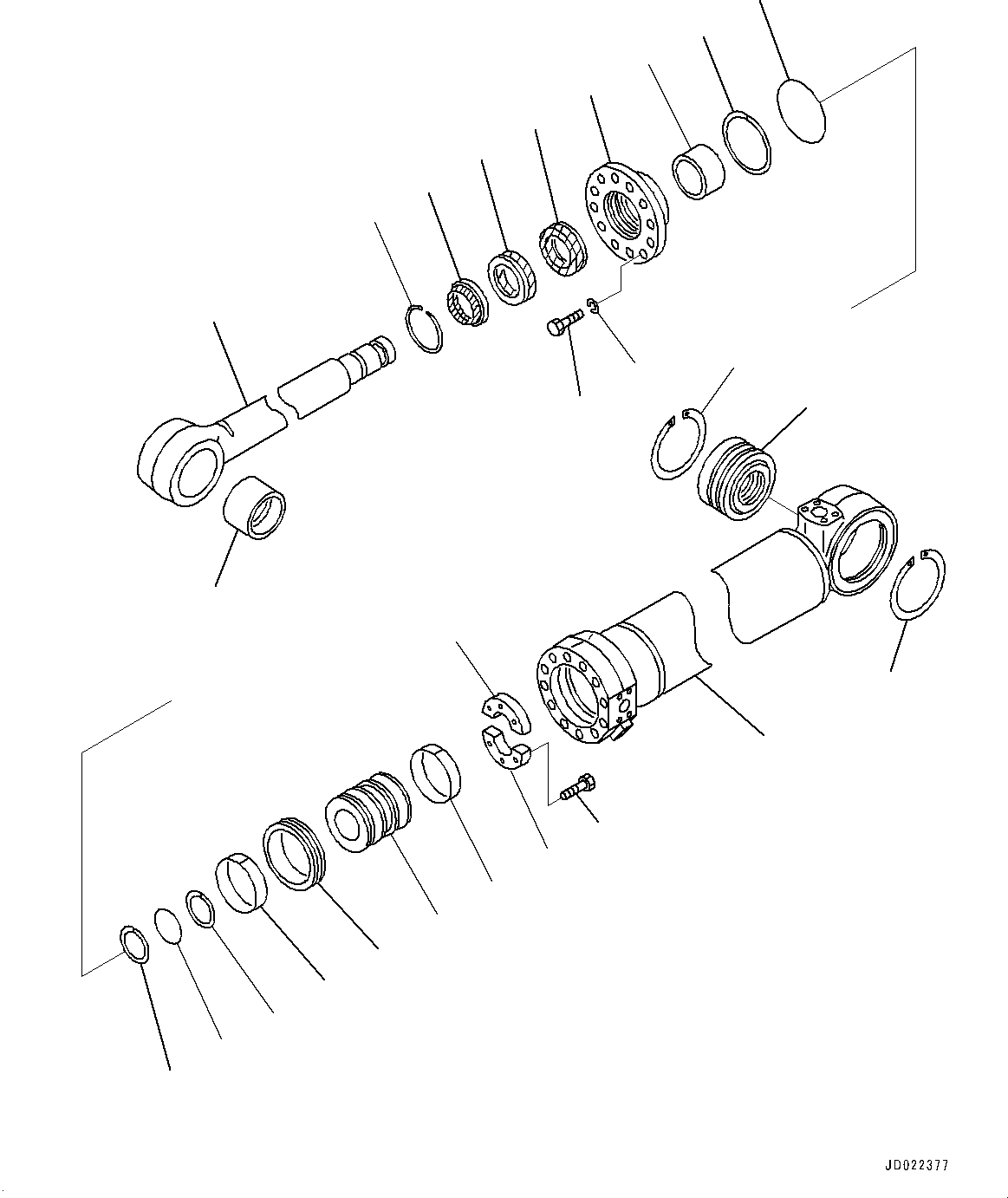 Wheel Loaders Komatsu / WA900-3E0 S/N 60078-UP(0000557C) / Steering Cylinder, R.H. (1/2) (#60078-)(J023003 : J4140-001003)