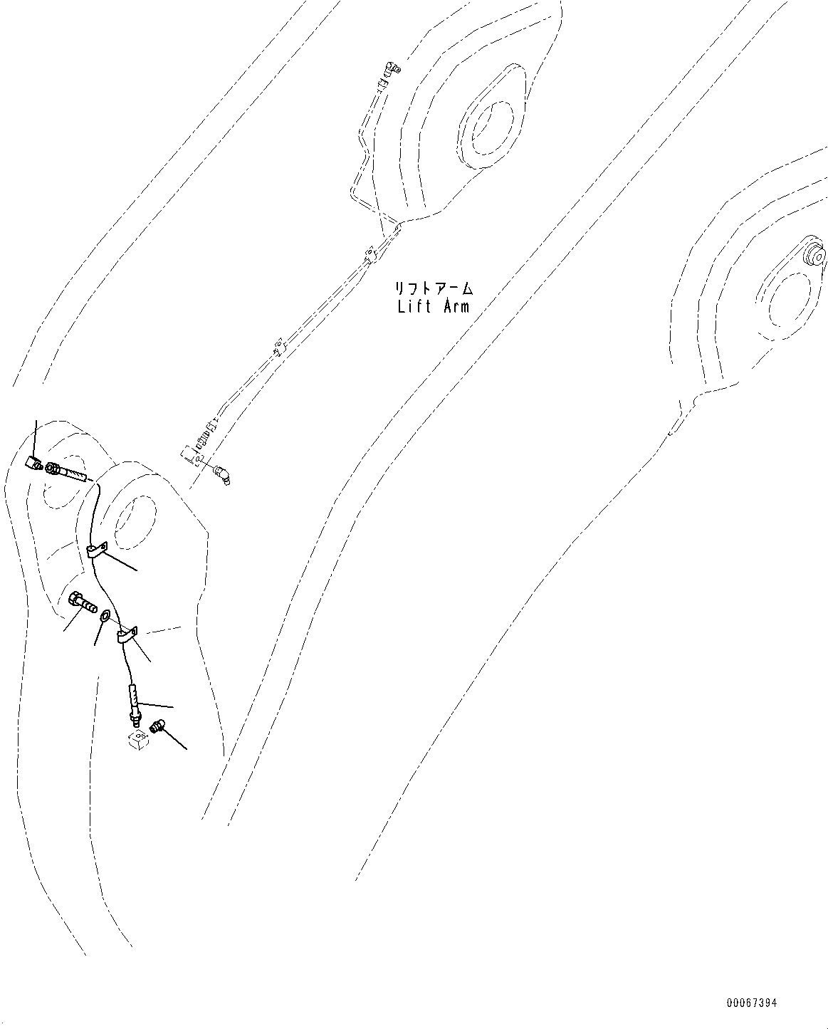 Wheel Loaders Komatsu / WA900-3E0 S/N 60078-UP(0000557C) / Remote Greasing System, Front Piping (4/4) (#60078-)(J028013 : J4710-002013)