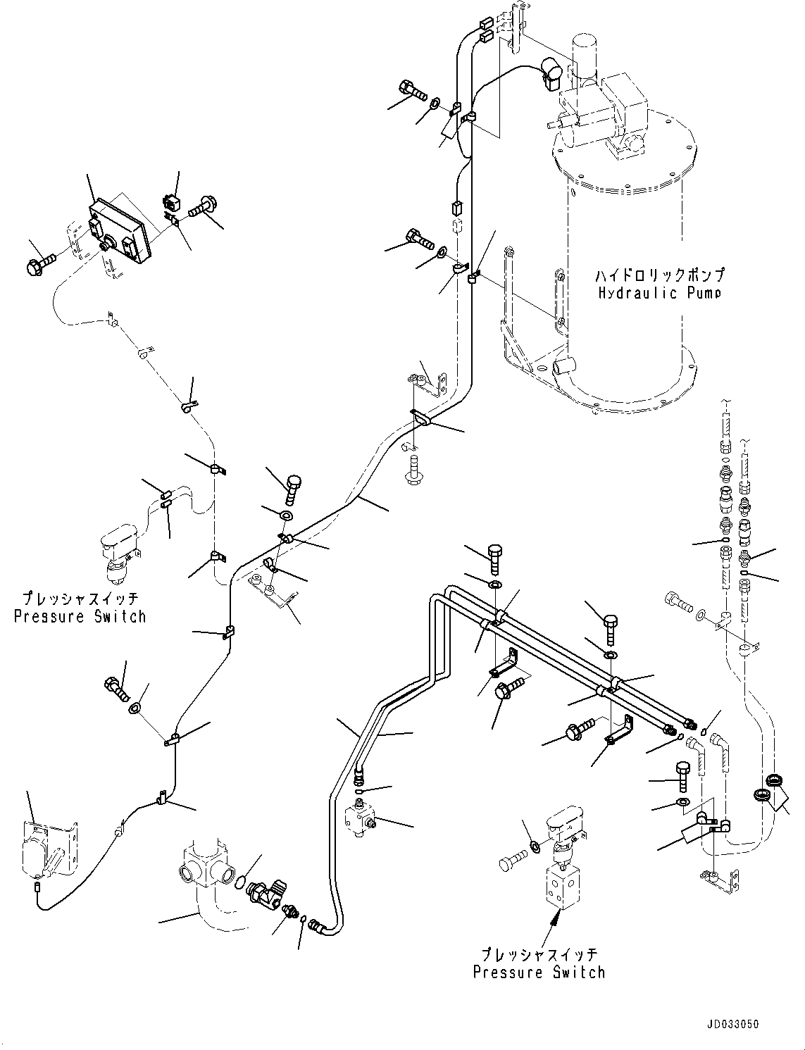 Wheel Loaders Komatsu / WA900-3E0 S/N 60078-UP(0000557C) / Remote Greasing System, Rear Piping (1/3) (#60078-)(J030007 : J4710-012007)