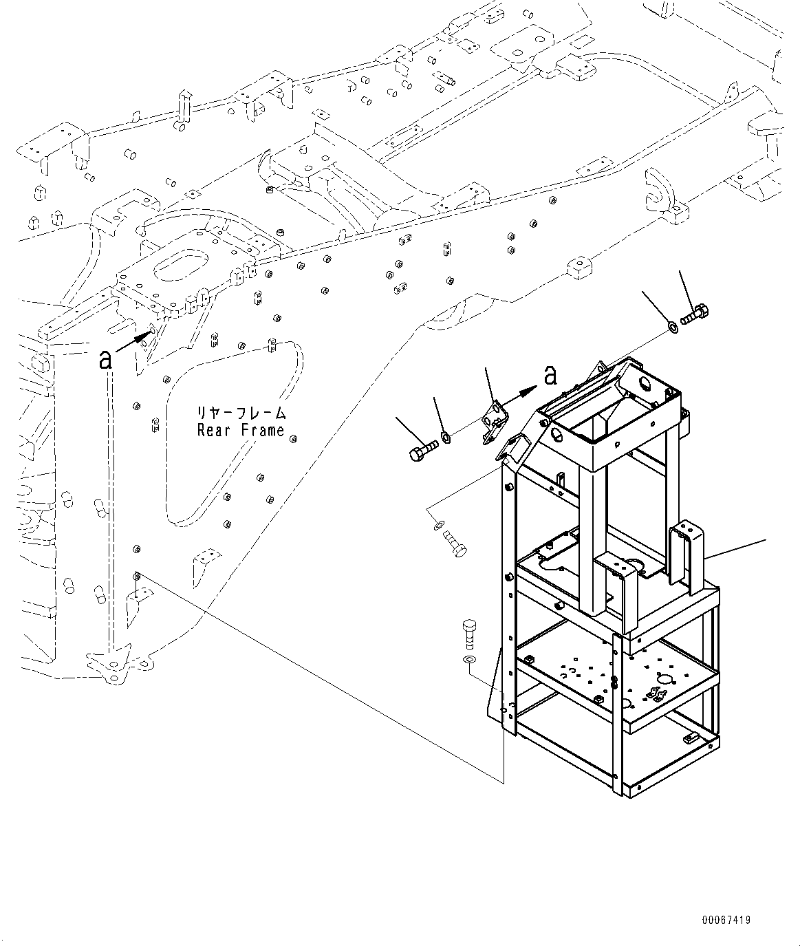 Wheel Loaders Komatsu / WA900-3E0 S/N 60078-UP(0000557C) / Brake Control, Bracket (#60078-)(K044010 : K4460-007008)