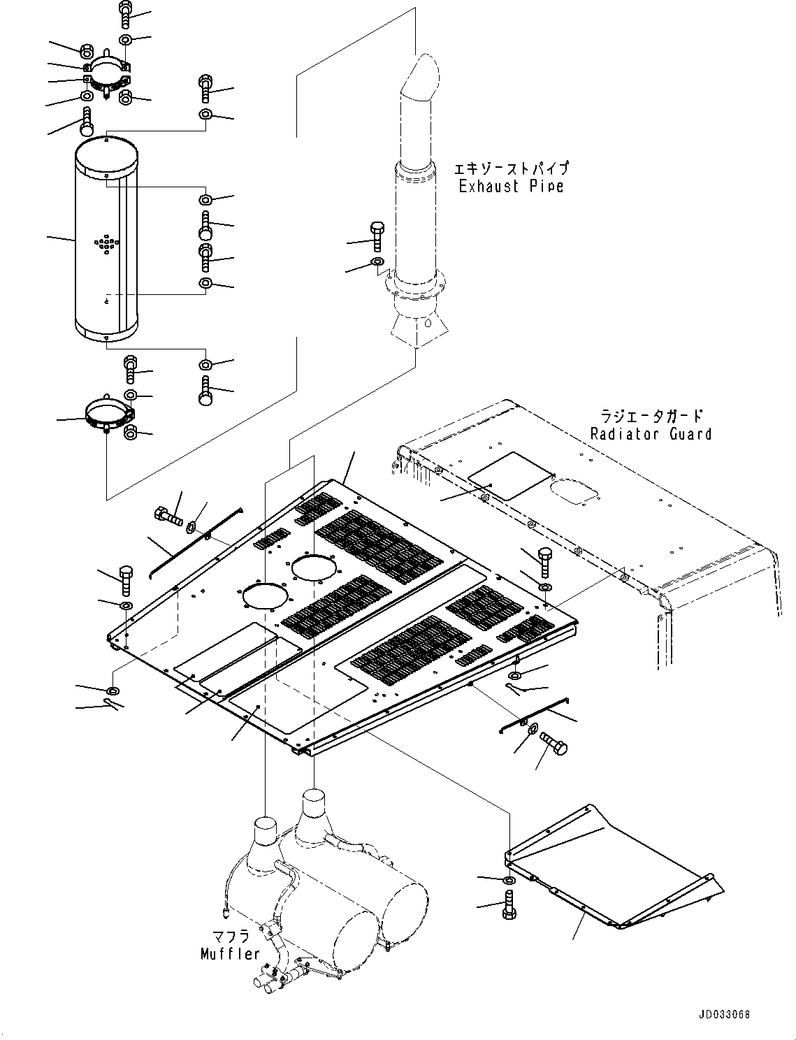Wheel Loaders Komatsu / WA900-3E0 S/N 60078-UP(0000557C) / Radiator Guard and Hood, Top Hood (#60078-)(M006001 : M4100-010001)