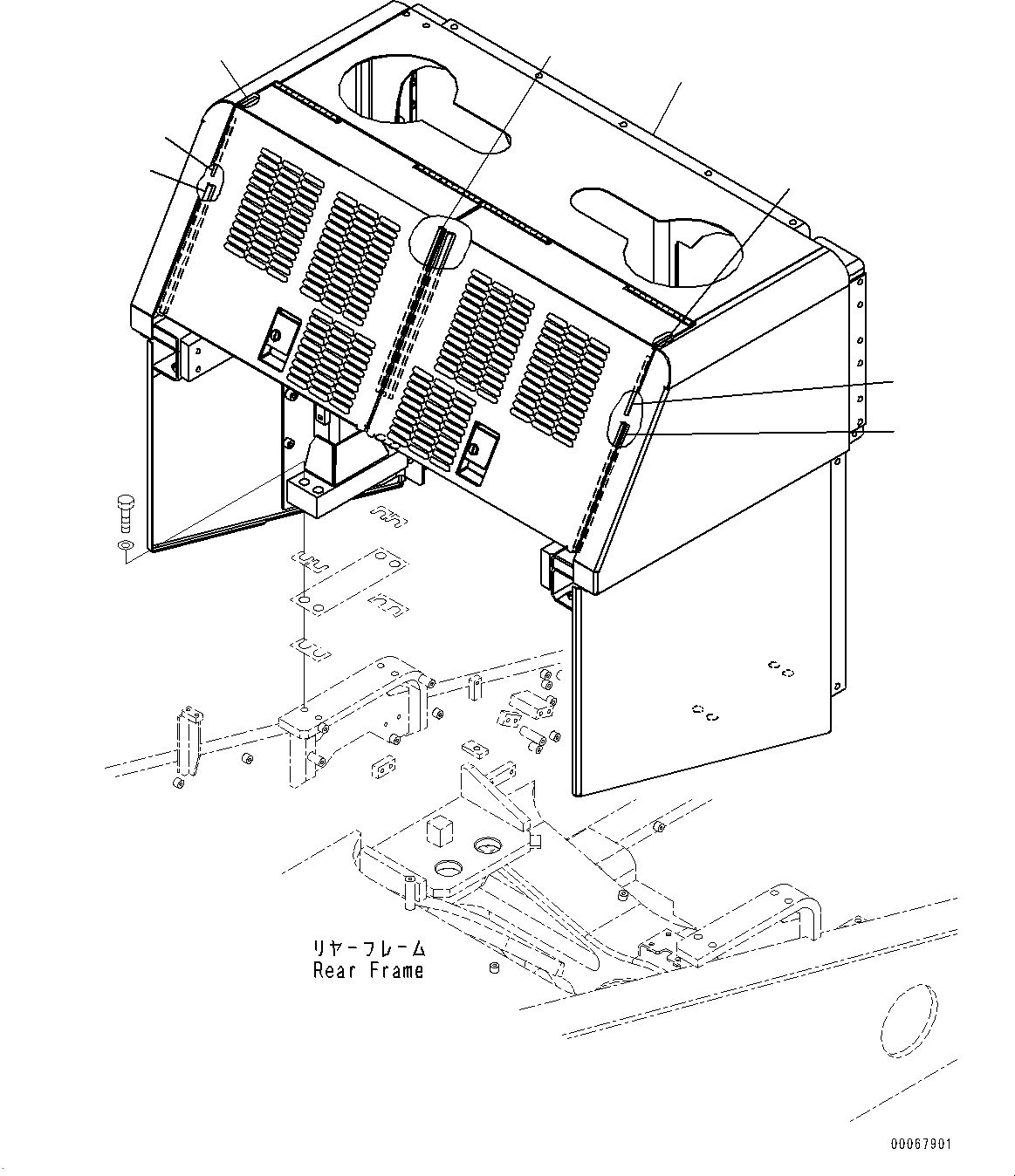 Wheel Loaders Komatsu / WA900-3E0 S/N 60078-UP(0000557C) / Bulkhead, Body (#60078-)(M007001 : M4102-002001)