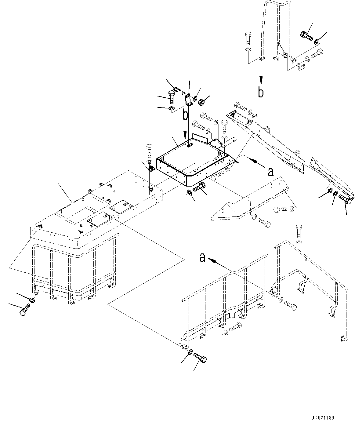 Wheel Loaders Komatsu / WA900-3E0 S/N 60078-UP(0000557C) / Rear Fender and Ladder, Platform, L.H. (#60078-)(M020004 : M4310-007004)