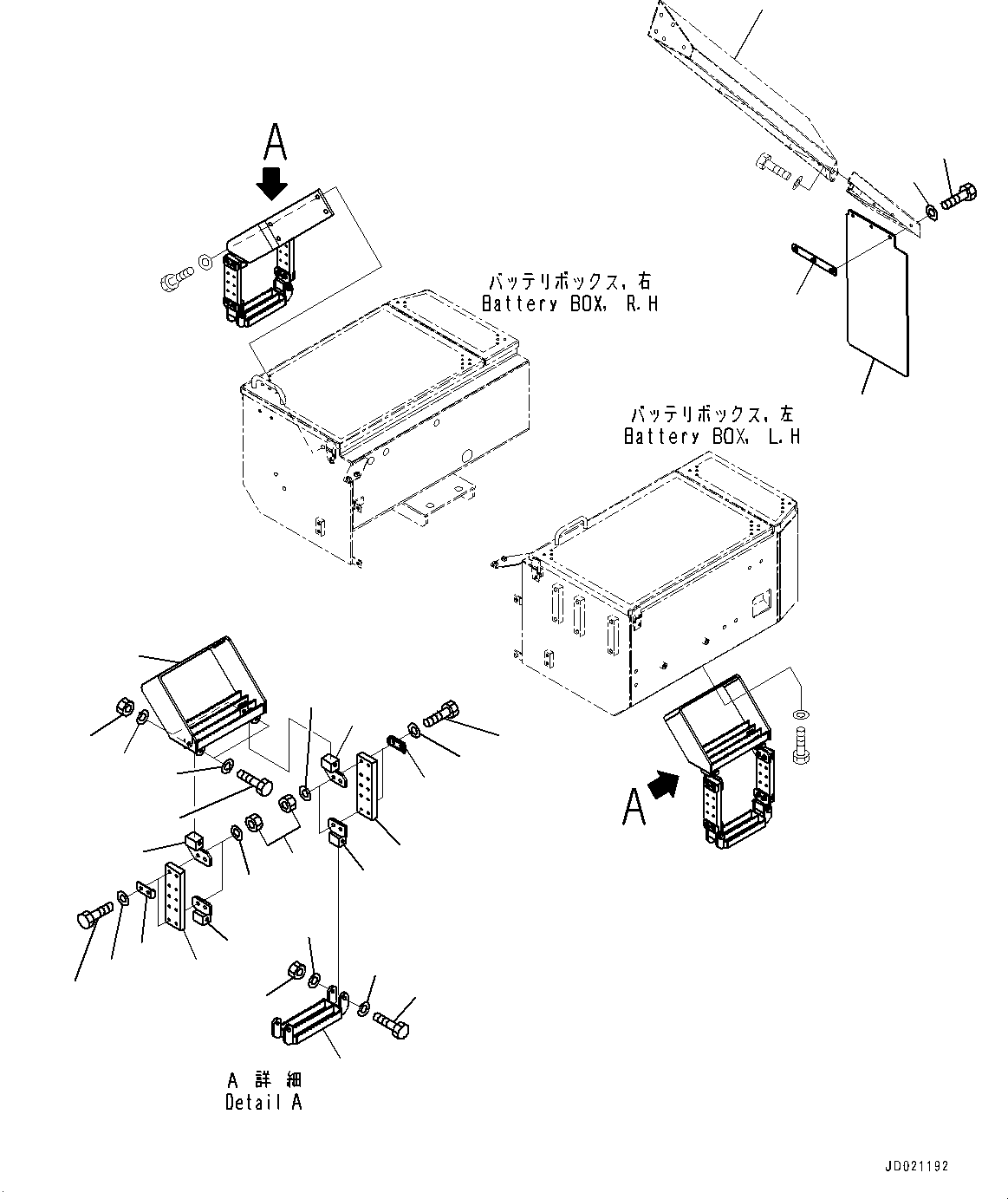 Wheel Loaders Komatsu / WA900-3E0 S/N 60078-UP(0000557C) / Rear Fender and Ladder, Battery Box Step (#60078-)(M018007 : M4310-002007)