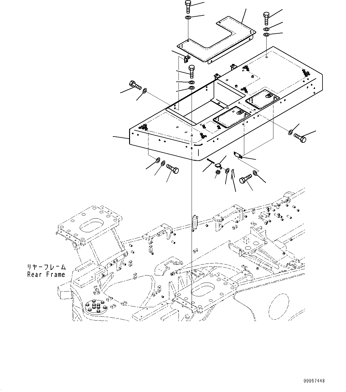 Wheel Loaders Komatsu / WA900-3E0 S/N 60078-UP(0000557C) / Rear Fender and Ladder, Floor Frame, L.H. (#60078-)(M019001 : M4310-005001)