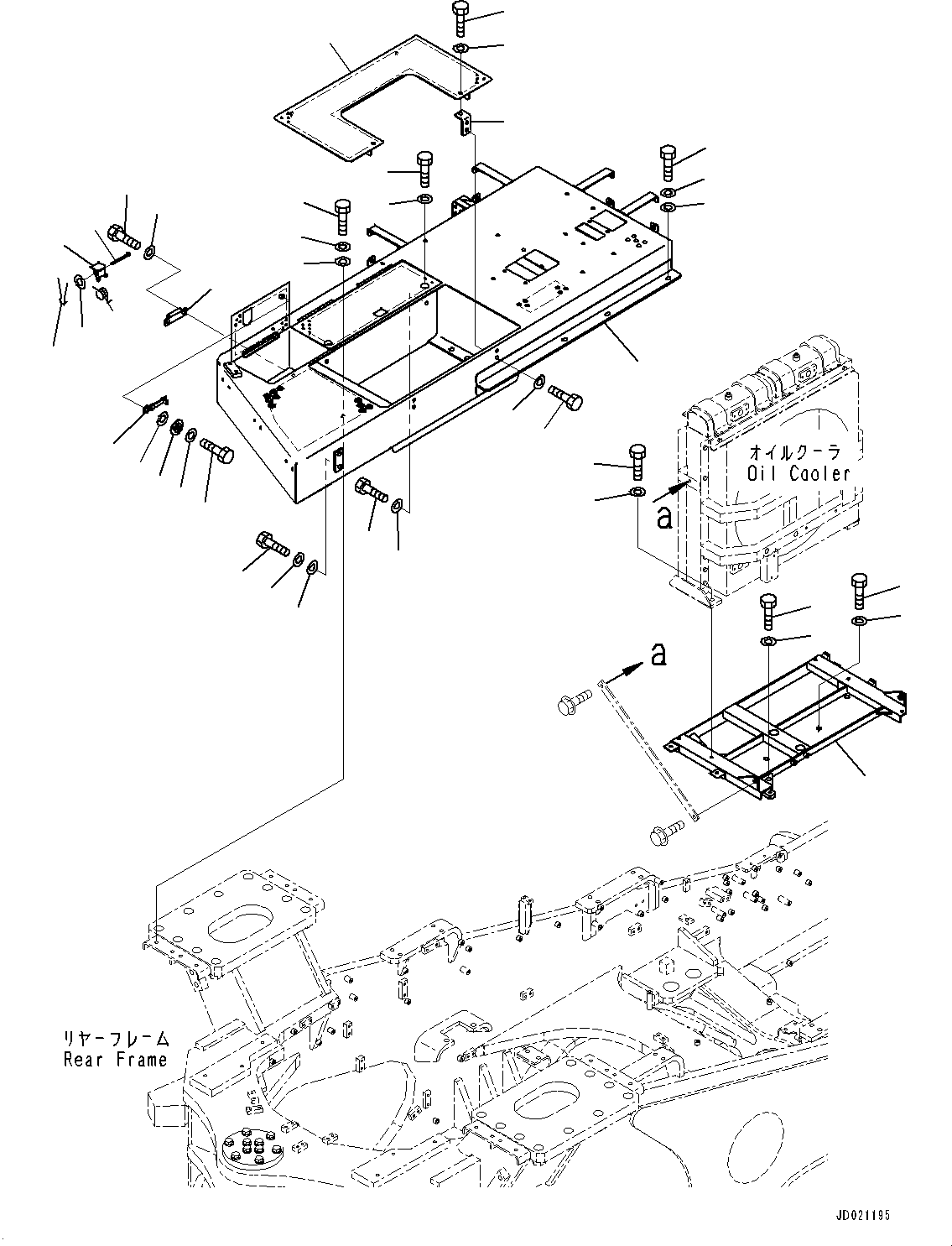 Wheel Loaders Komatsu / WA900-3E0 S/N 60078-UP(0000557C) / Rear Fender and Ladder, Floor Frame, R.H. (#60078-)(M021002 : M4310-015002)