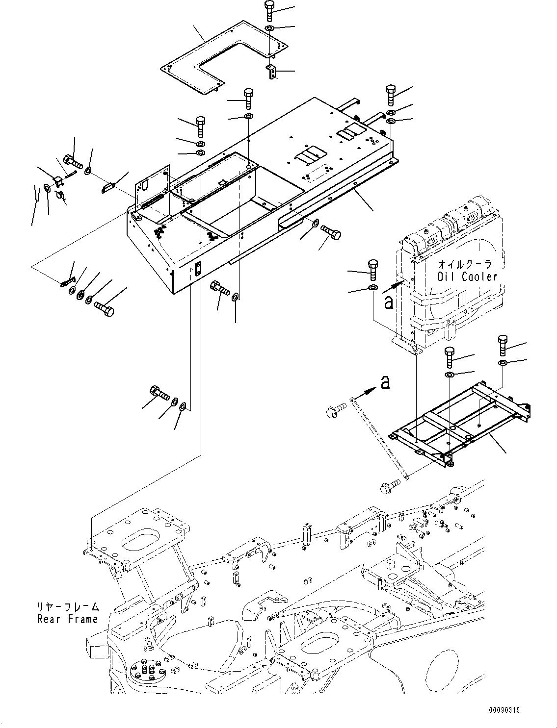 Wheel Loaders Komatsu / WA900-3E0 S/N 60078-UP(0000557C) / Ladder and Handrail, L.H. (#60156-)(M022002 : M4320-001001A)