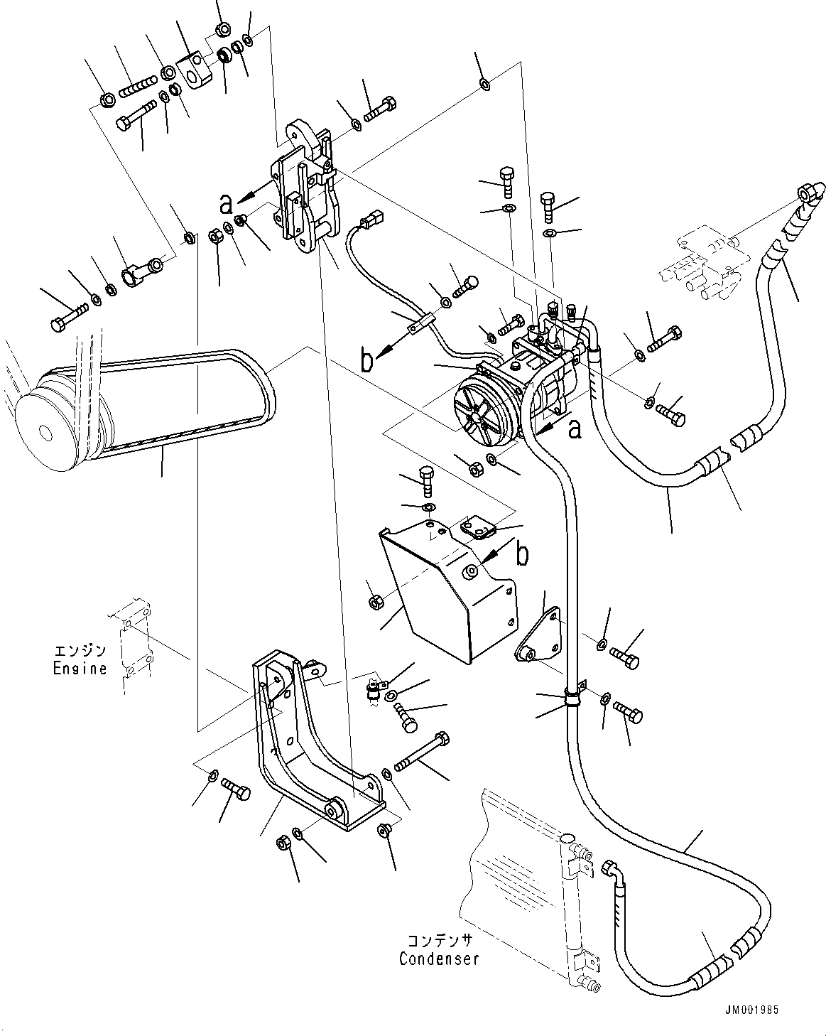 Dump Trucks Komatsu / HM350-2 S/N 2219-UP(0000564C) / Compressor and Heater Piping, Compressor (#2230-2237)(B004004 : B0150-002002A)