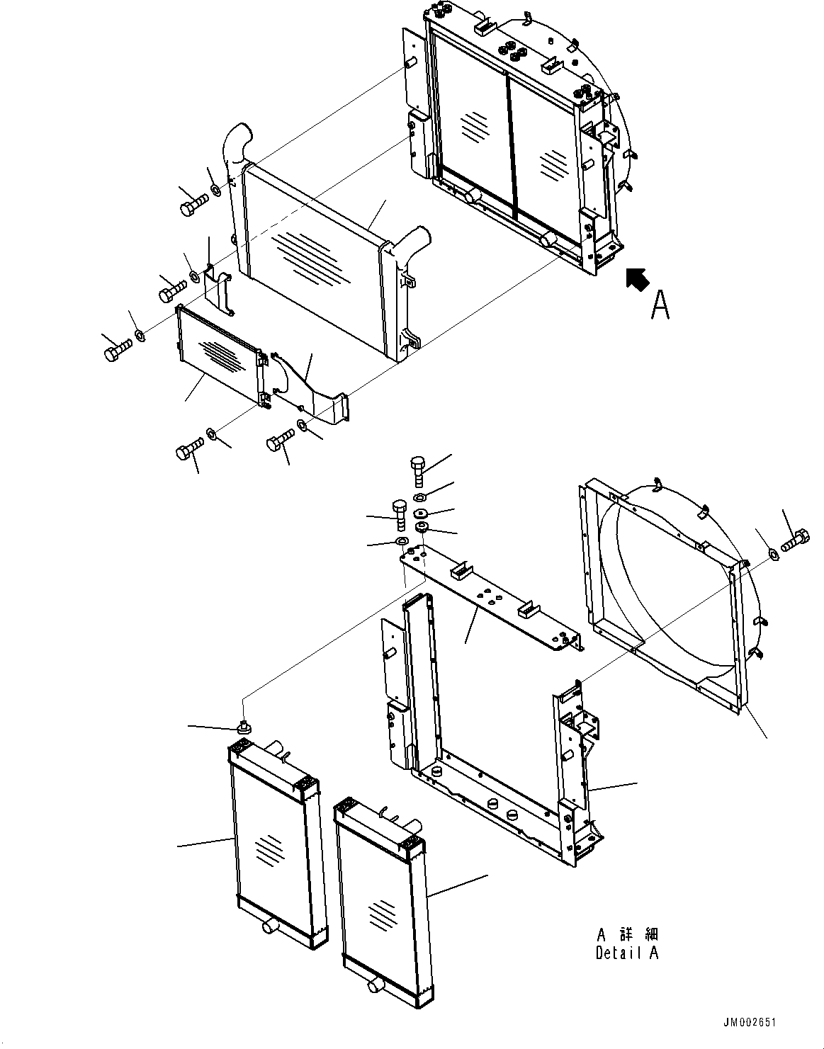 Dump Trucks Komatsu / HM350-2R S/N 7030-UP(0000565C) / Radiator, Radiator Core and Aftercooler (#7044-)(C001002 : C0110-001001A)
