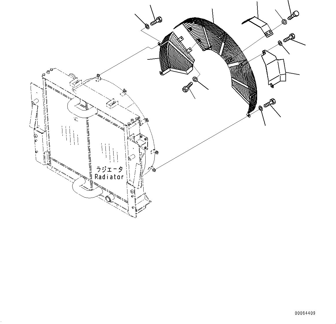 Dump Trucks Komatsu / HM350-2R S/N 7030-UP(0000565C) / Radiator, Fan Net (#7030-)(C001005 : C0110-001003)
