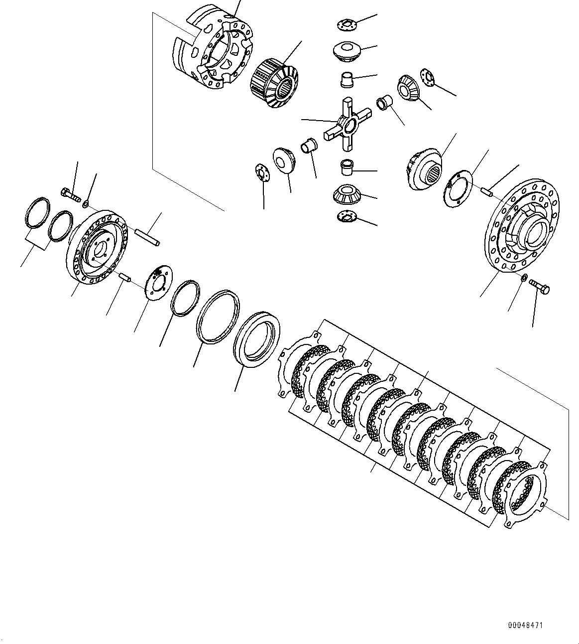 Dump Trucks Komatsu / HM350-2R S/N 7030-UP(0000565C) / Center Axle, Differential Lock (#7030-)(F010002 : F3450-001002)