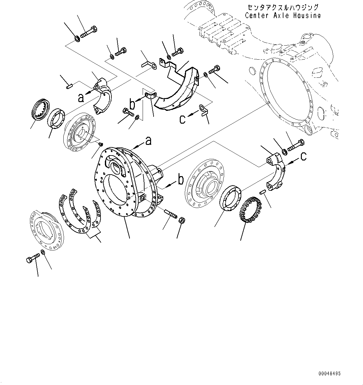 Dump Trucks Komatsu / HM350-2R S/N 7030-UP(0000565C) / Center Axle, Carrier (#7030-)(F010001 : F3450-001001)