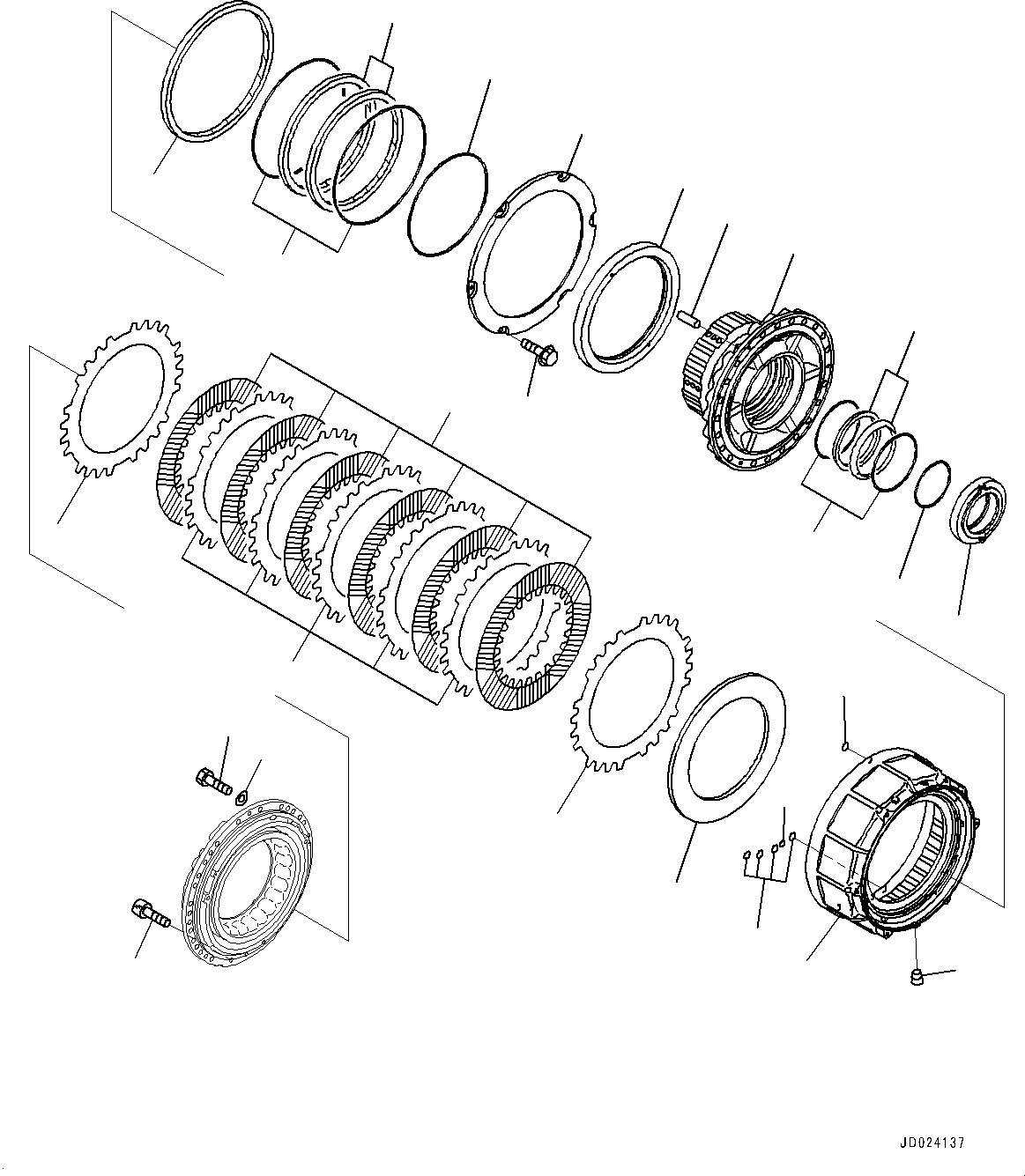 Dump Trucks Komatsu / HM350-2R S/N 7030-UP(0000565C) / Center Axle, Final Drive, Brake, L.H. (#7030-)(F010006 : F3450-001006)