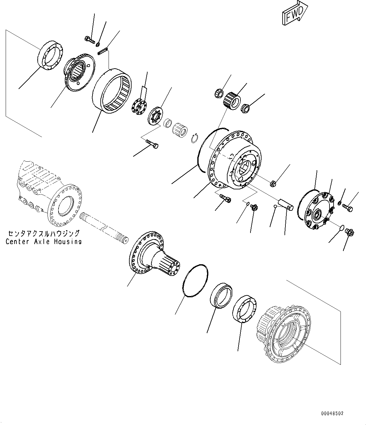 Dump Trucks Komatsu / HM350-2R S/N 7030-UP(0000565C) / Center Axle, Final Drive R.H. (#7030-)(F010008 : F3450-001008)