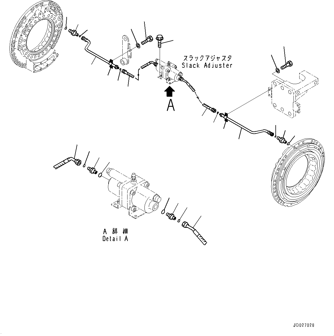 Dump Trucks Komatsu / HM350-2R S/N 7030-UP(0000565C) / Center Brake Oil Piping, Brake Piping (2/2) (#7030-)(F013003 : F3455-003003)