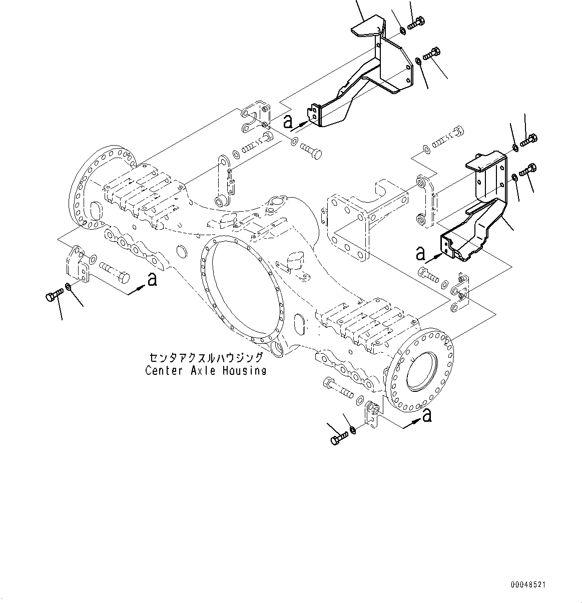 Dump Trucks Komatsu / HM350-2R S/N 7030-UP(0000565C) / Center Brake Oil Piping, Cover (#7030-)(F012004 : F3455-001004)